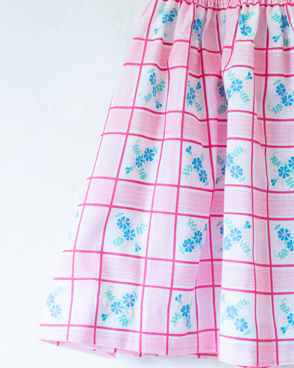 Pink and floral checkered dress | 12-18 months