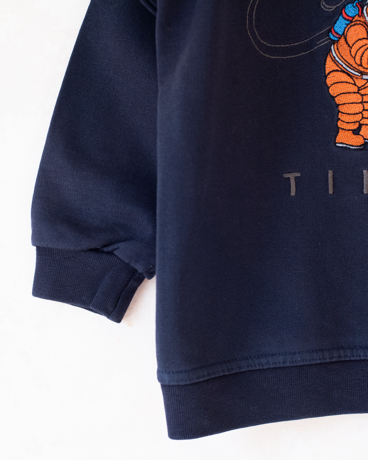 Blue sweatshirt with Tintin in space | 5-6 years