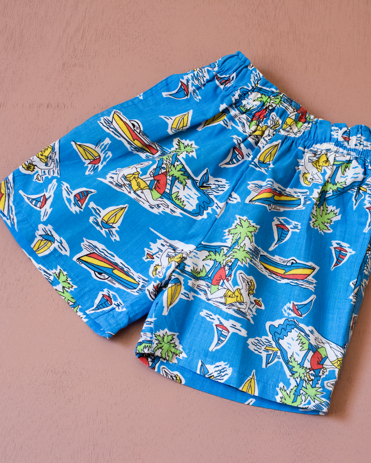 Blue shorts with summer prints | 2-3 years