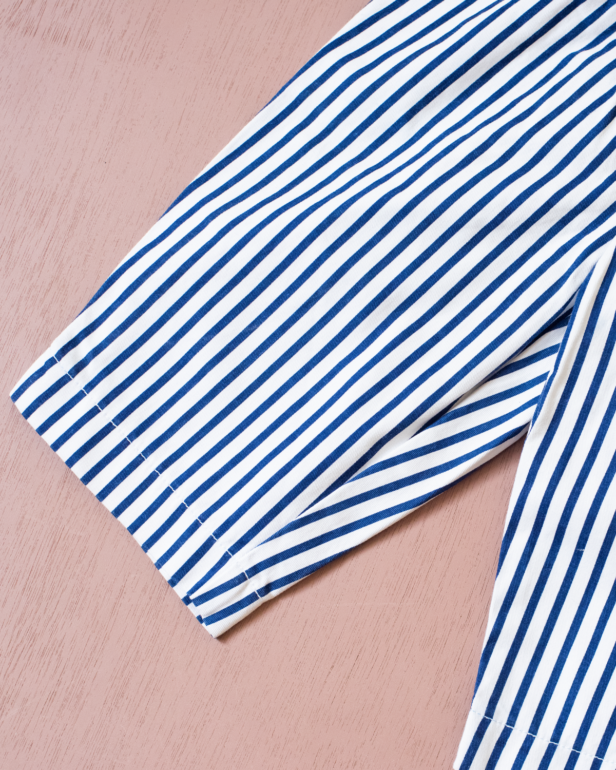 White Bermuda Shorts with Blue Stripes | 5-6 Years