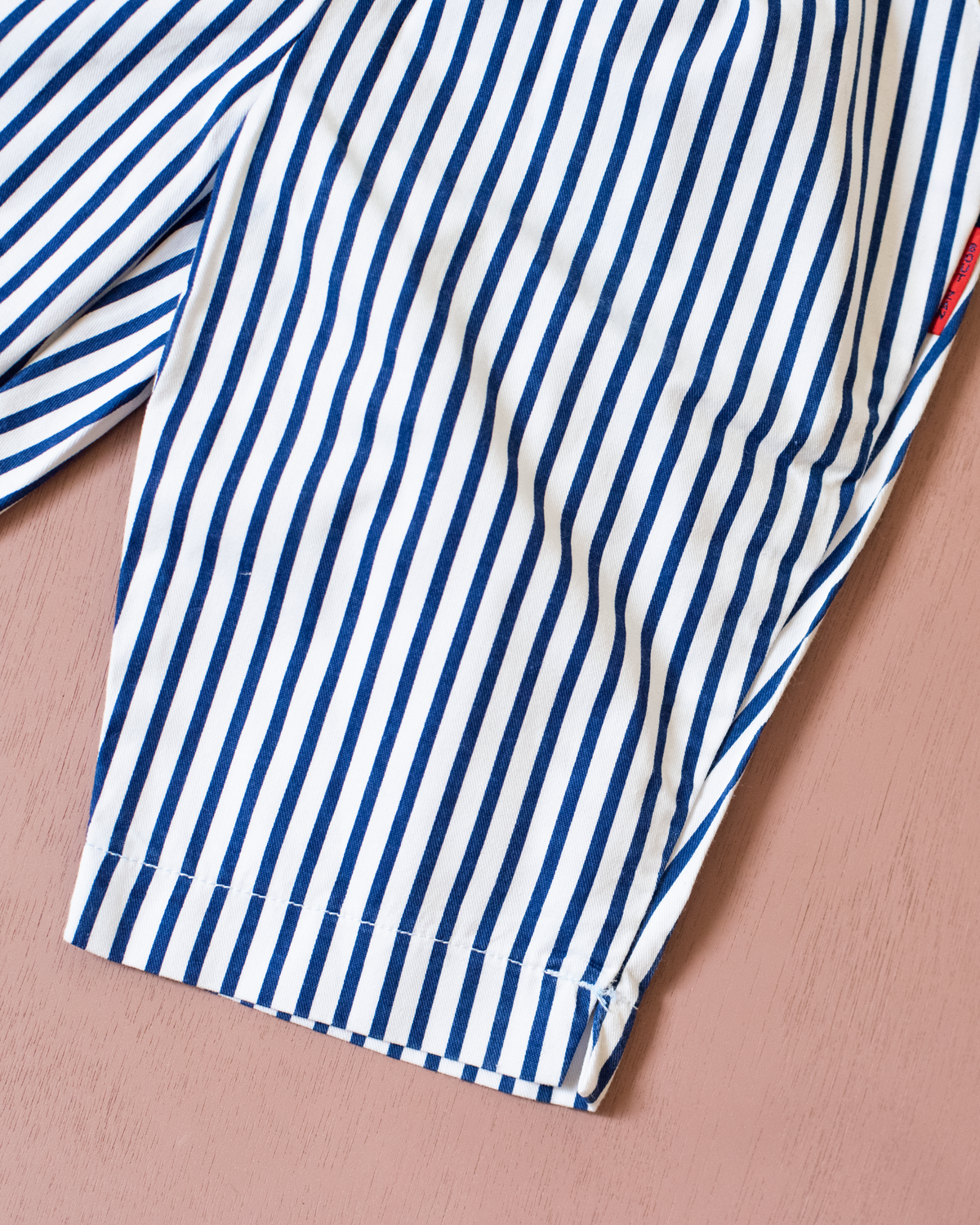 White Bermuda Shorts with Blue Stripes | 5-6 Years