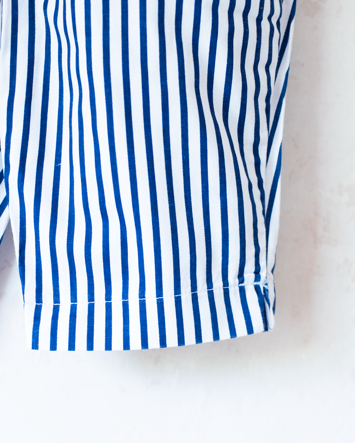 White Bermuda Shorts with Blue Stripes | 5-6 Years