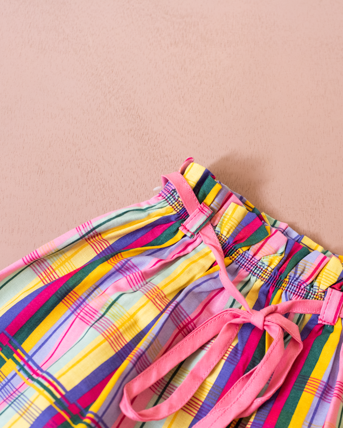Plaid skirt in summer colors | French deadstock | 4-5 years
