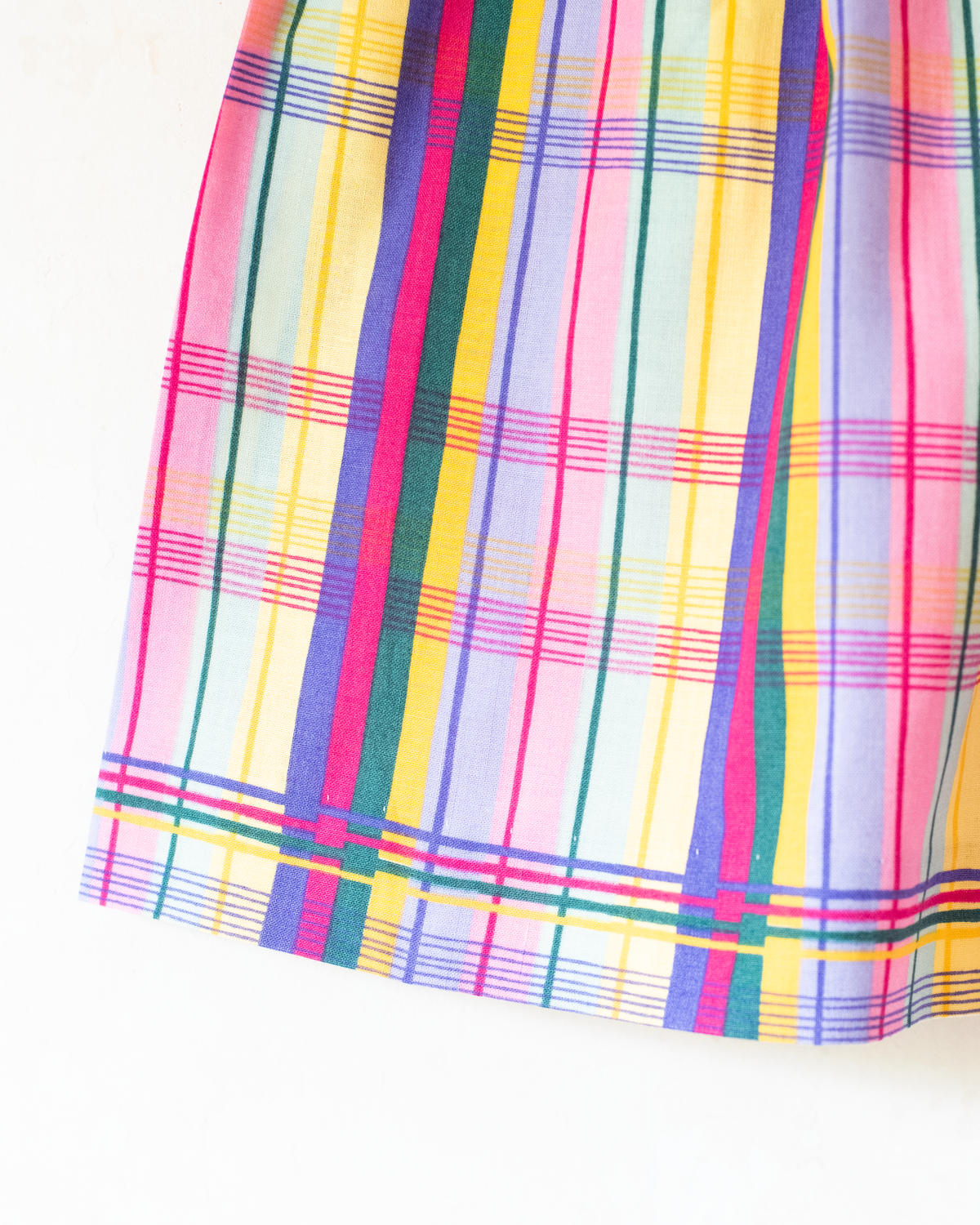Plaid skirt in summer colors | French deadstock | 4-5 years
