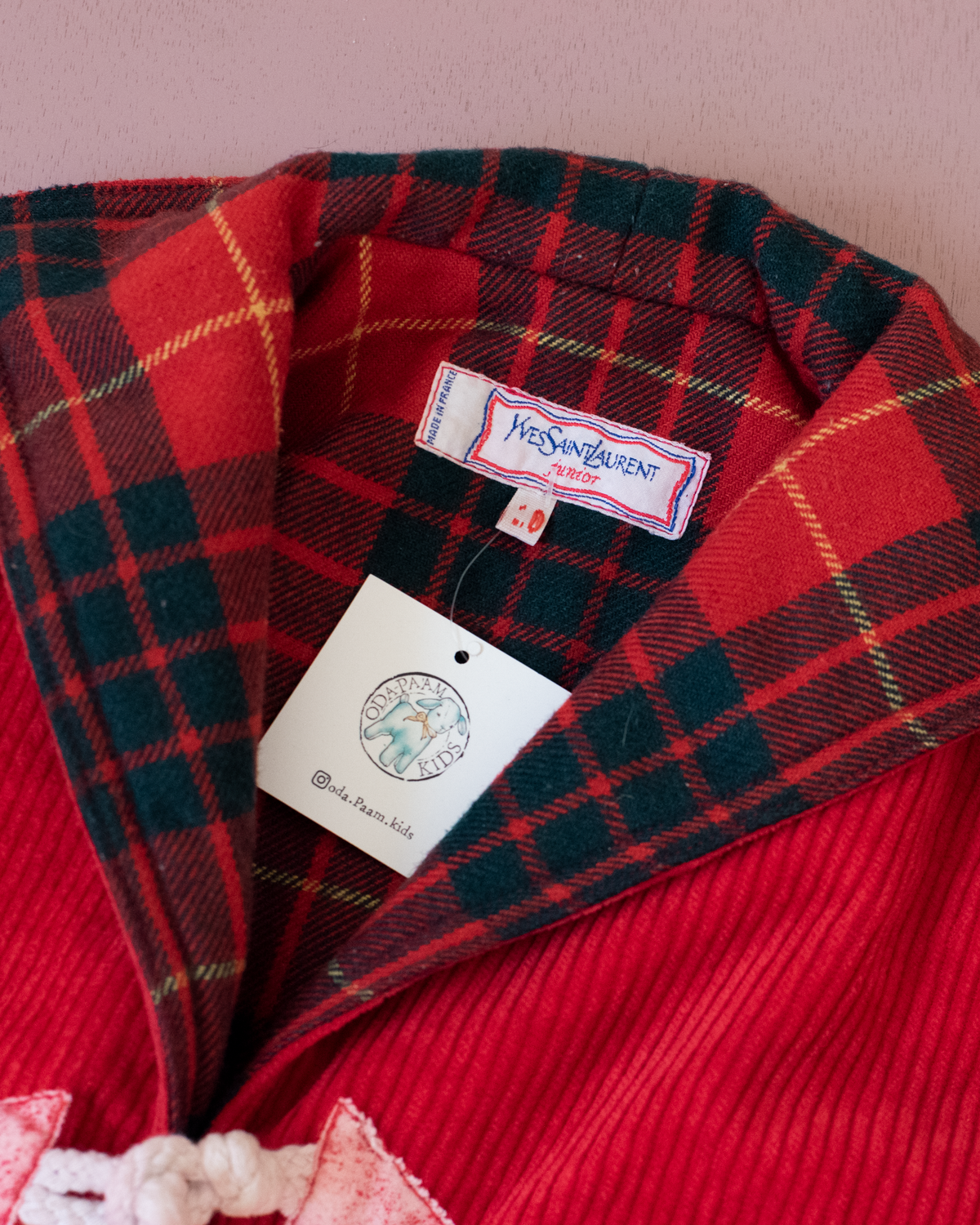 Red corduroy coat from Yves Saint Laurent | 10-11 years