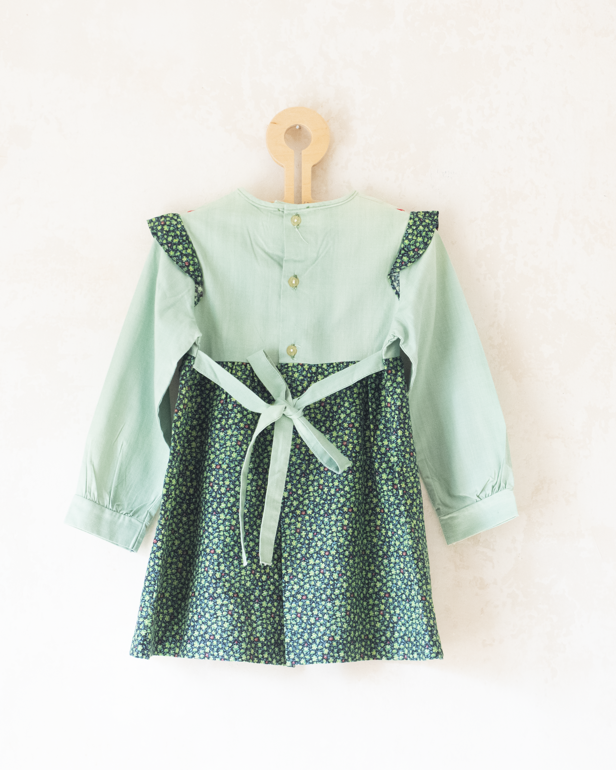 טוניקה ירוקה פרחונית | דד סטוק צרפתי מהסבנטיז | 3-4 שנים