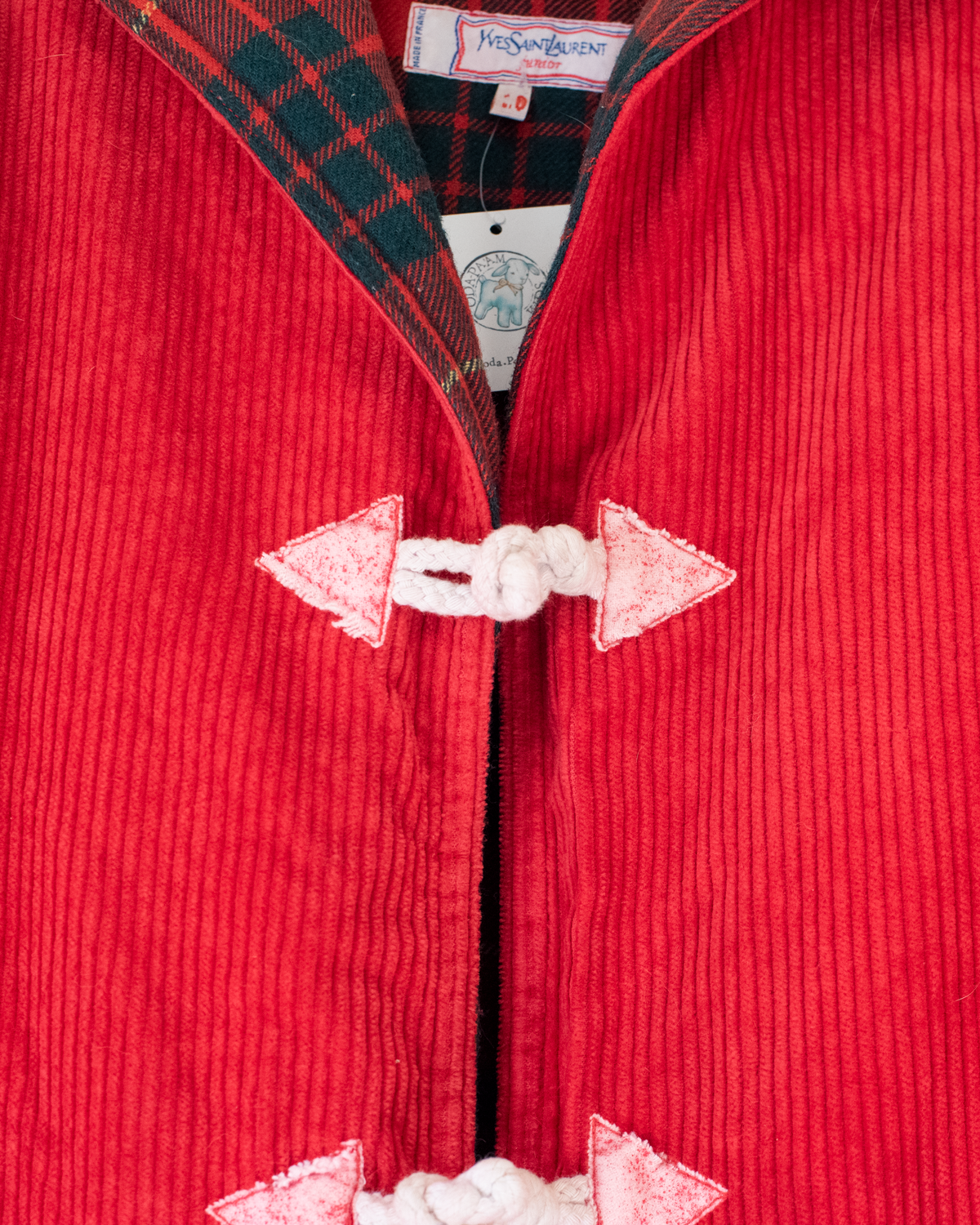 Red corduroy coat from Yves Saint Laurent | 10-11 years