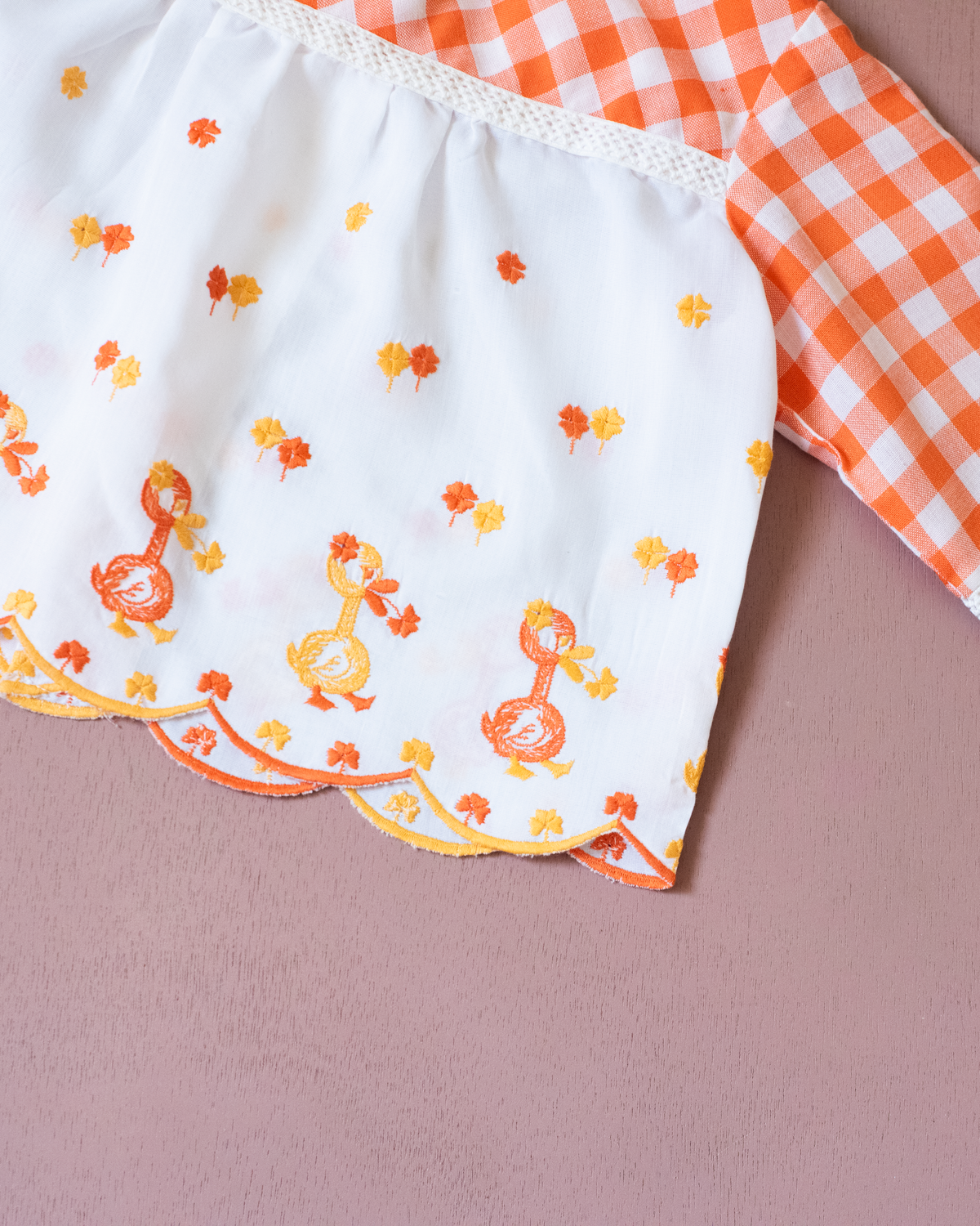 Long shirt with plaid and embroidered ducks | 12-18 months