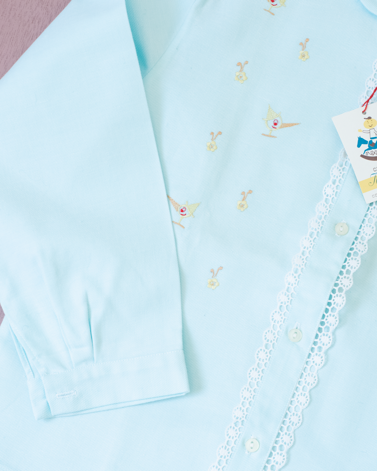 Embroidered button-down shirt | Dead stock from Italy | 5-6 years