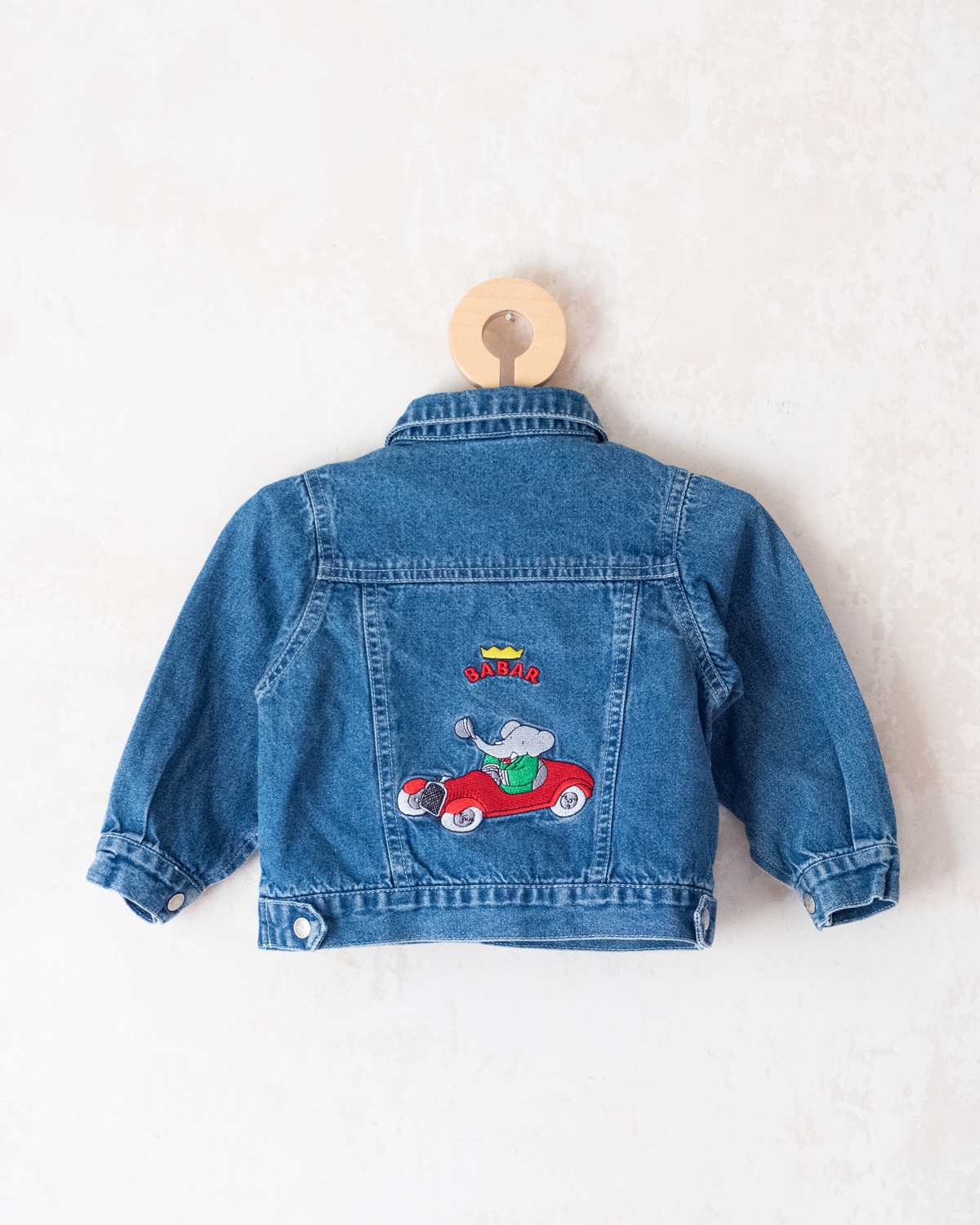 Jean jacket with Babar the King embroidery | 2-3 years