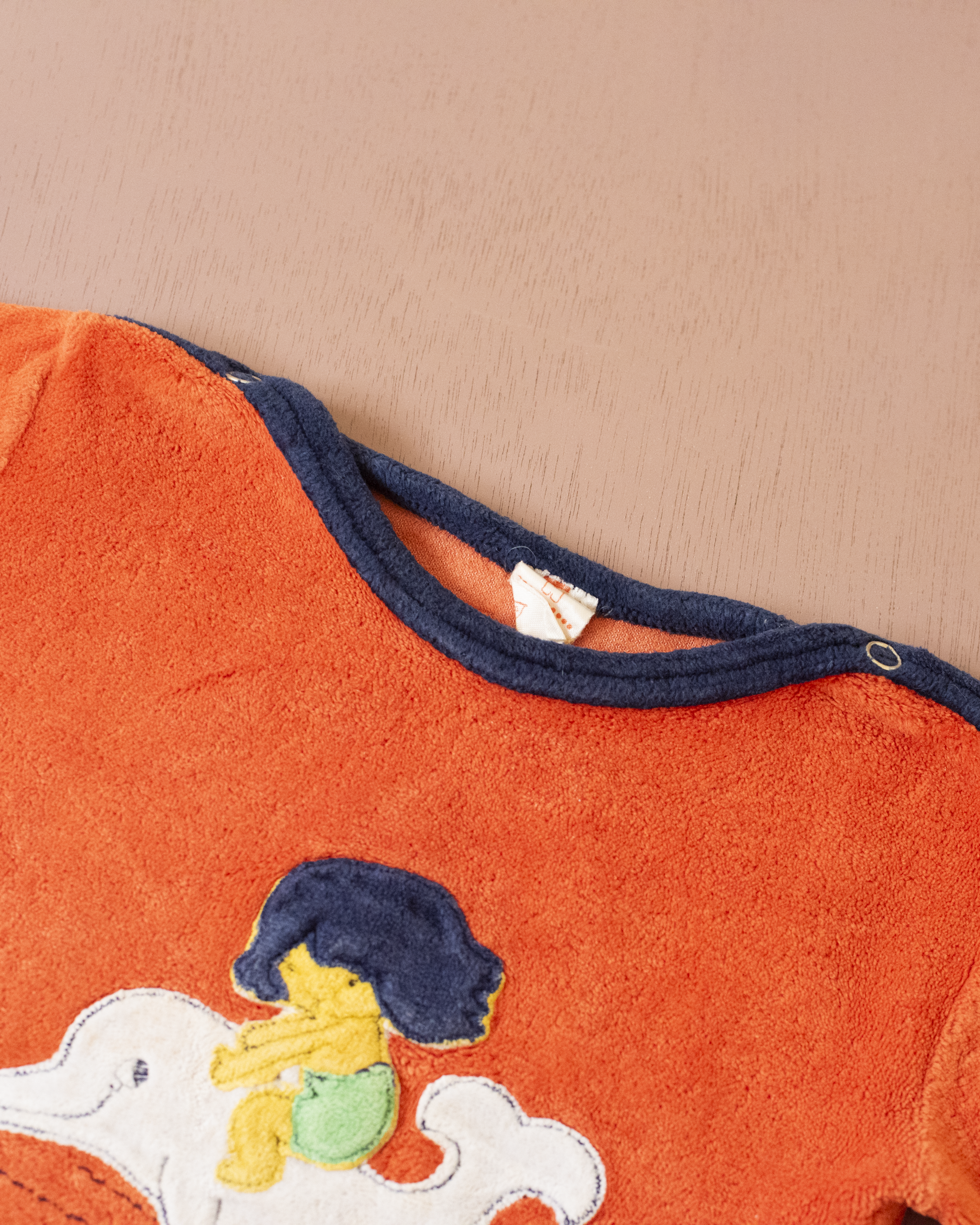 חולצה נוסטלגית מבד מגבת עם ילד רכוב על דולפין | 12-18 חודשים