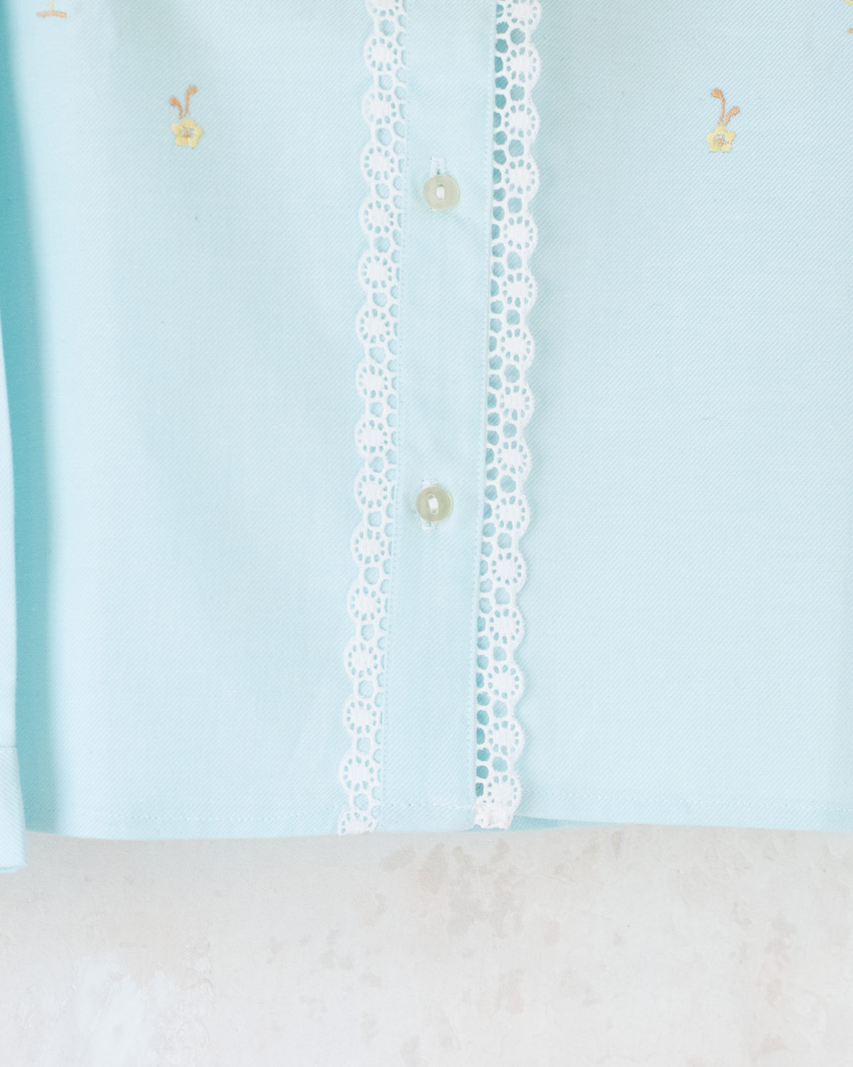 Embroidered button-down shirt | Dead stock from Italy | 5-6 years