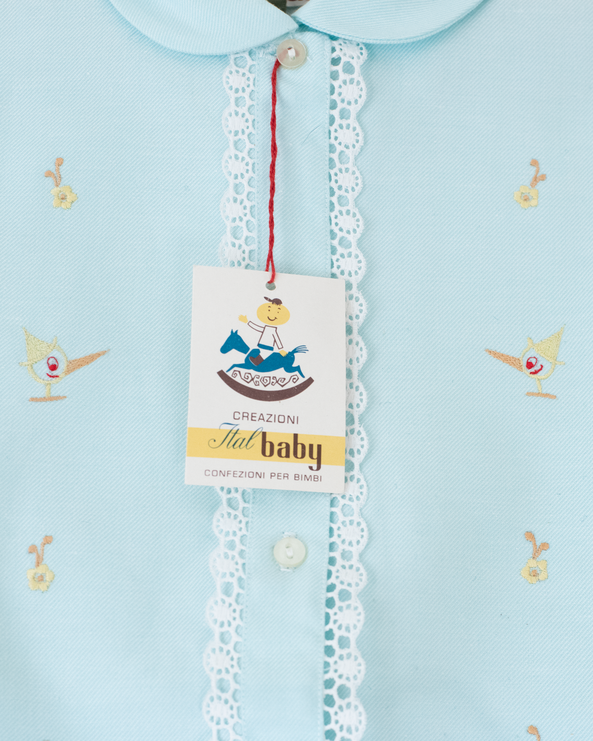 Embroidered button-down shirt | Dead stock from Italy | 5-6 years