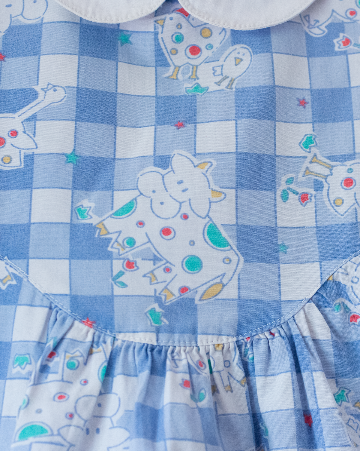 Plaid dress with goats and cows | 9-12 months