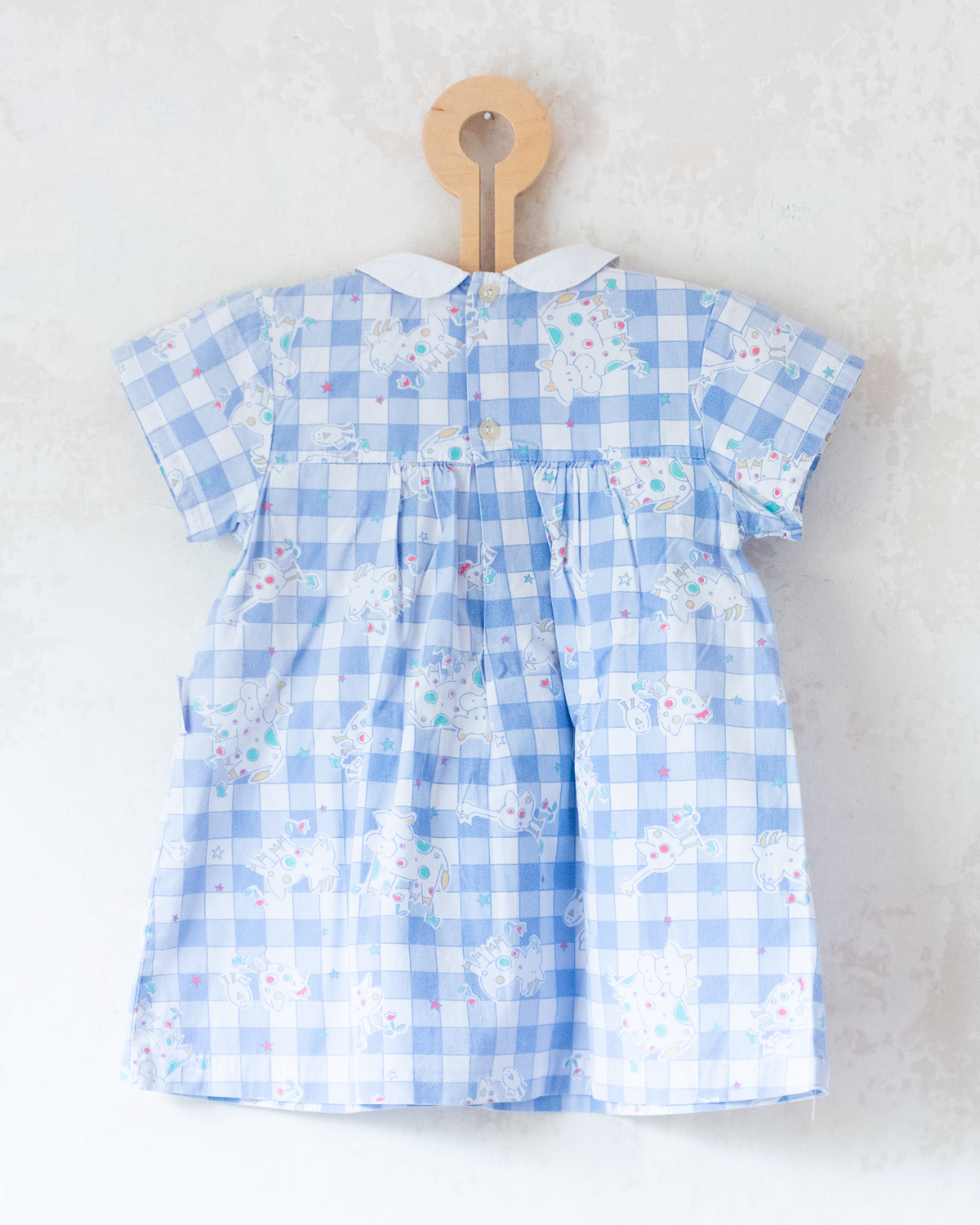 Plaid dress with goats and cows | 9-12 months