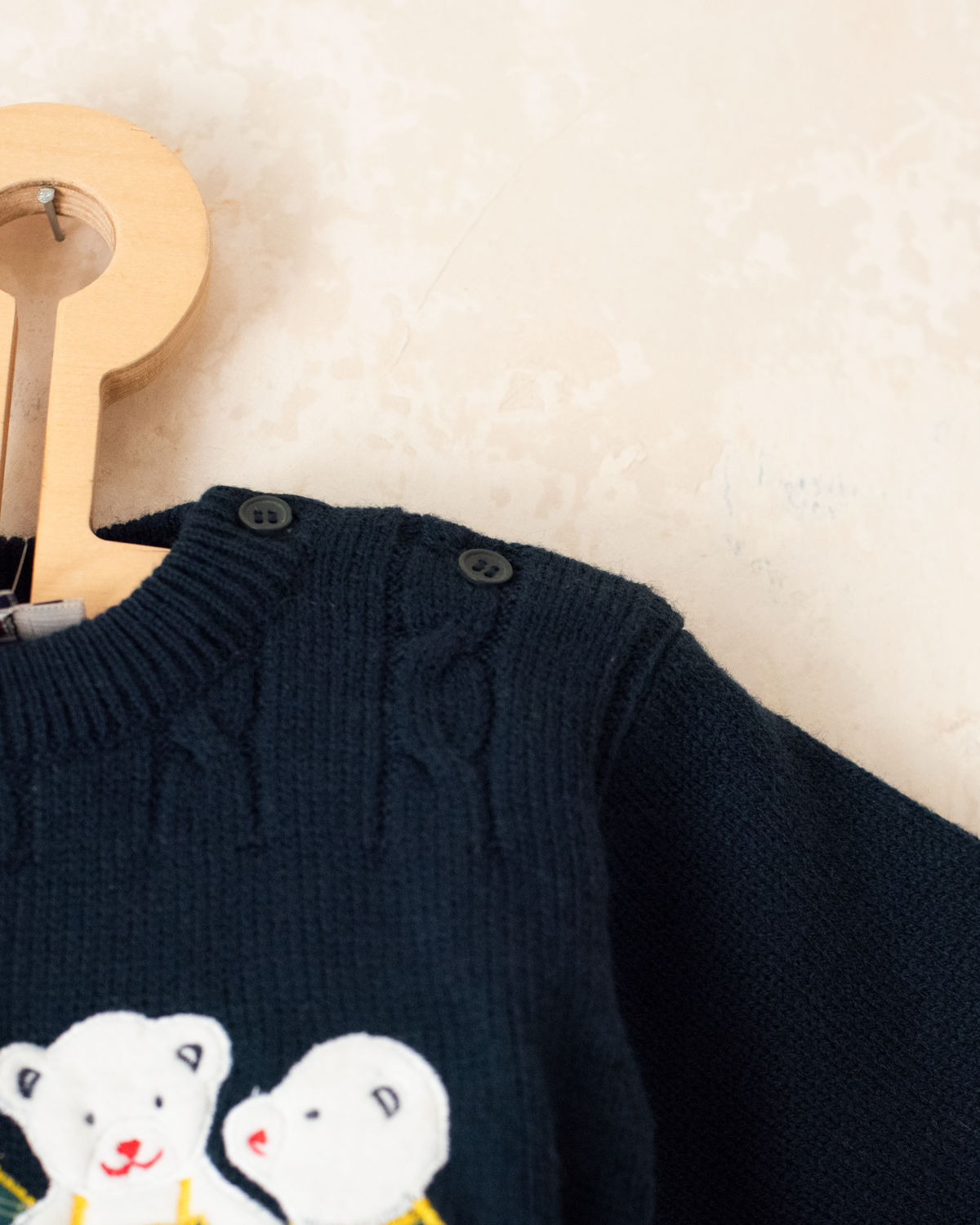 Dark green sweater with bears | French dead stock | 6-9 months