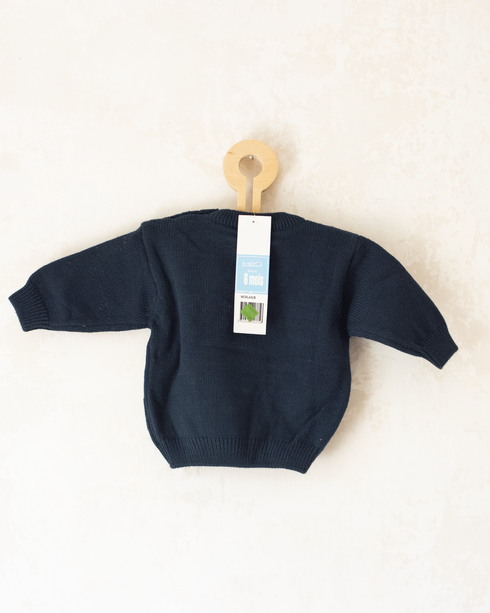 סוודר ירוק כהה עם דובים | דד סטוק צרפתי | 6-9 חודשים