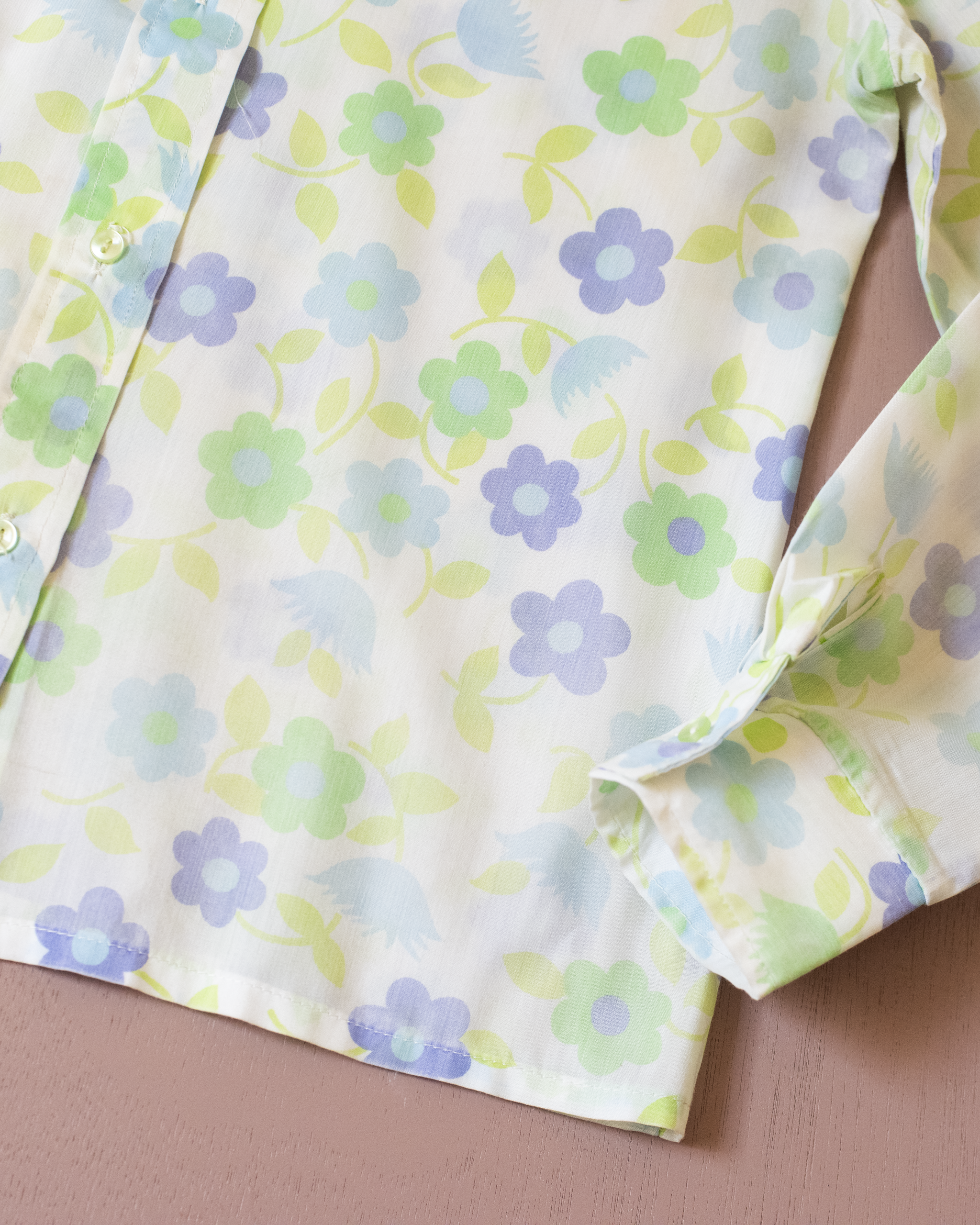 חולצה פרחונית ארוכה מהסבנטיז | 7-8 שנים