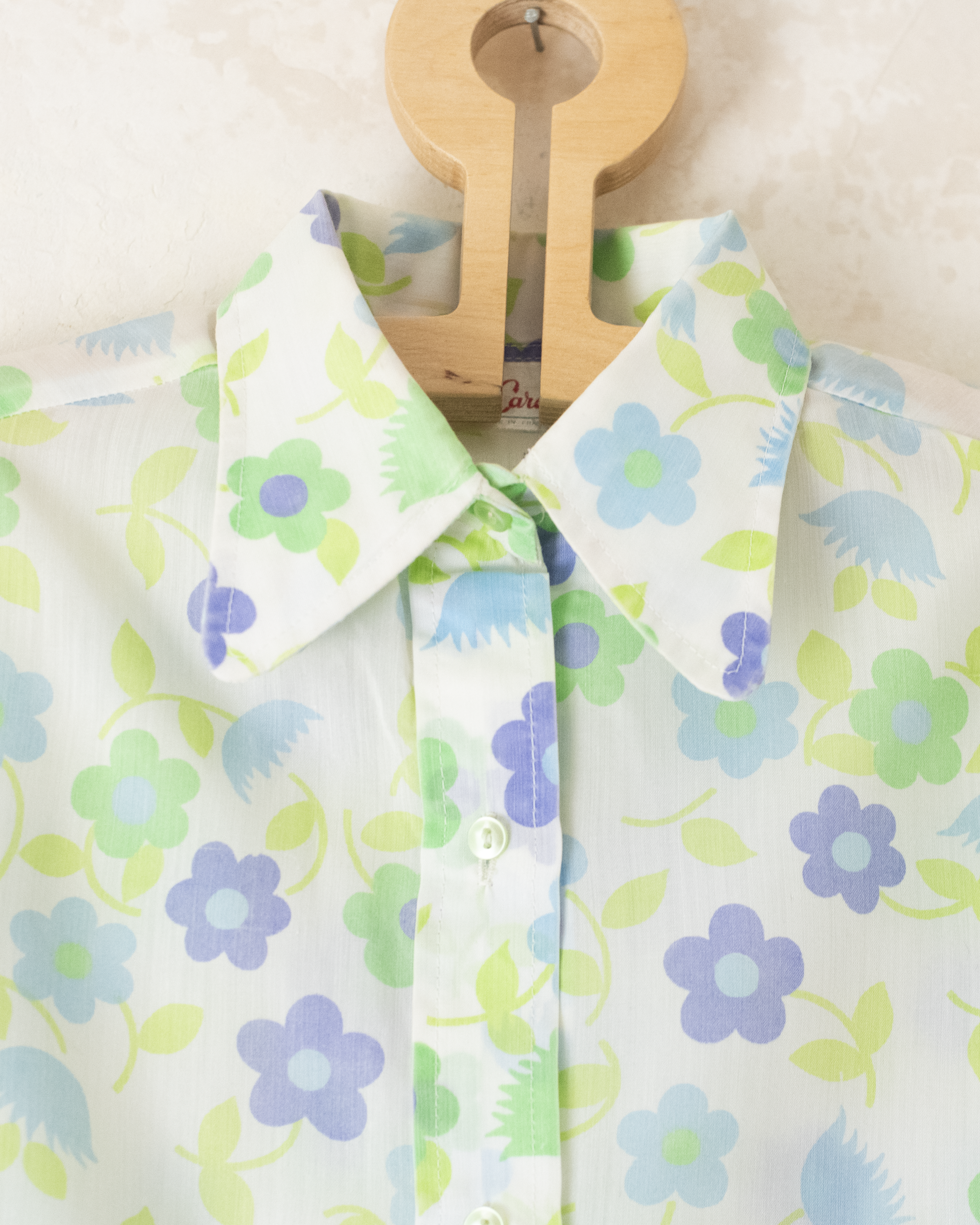 חולצה פרחונית ארוכה מהסבנטיז | 7-8 שנים