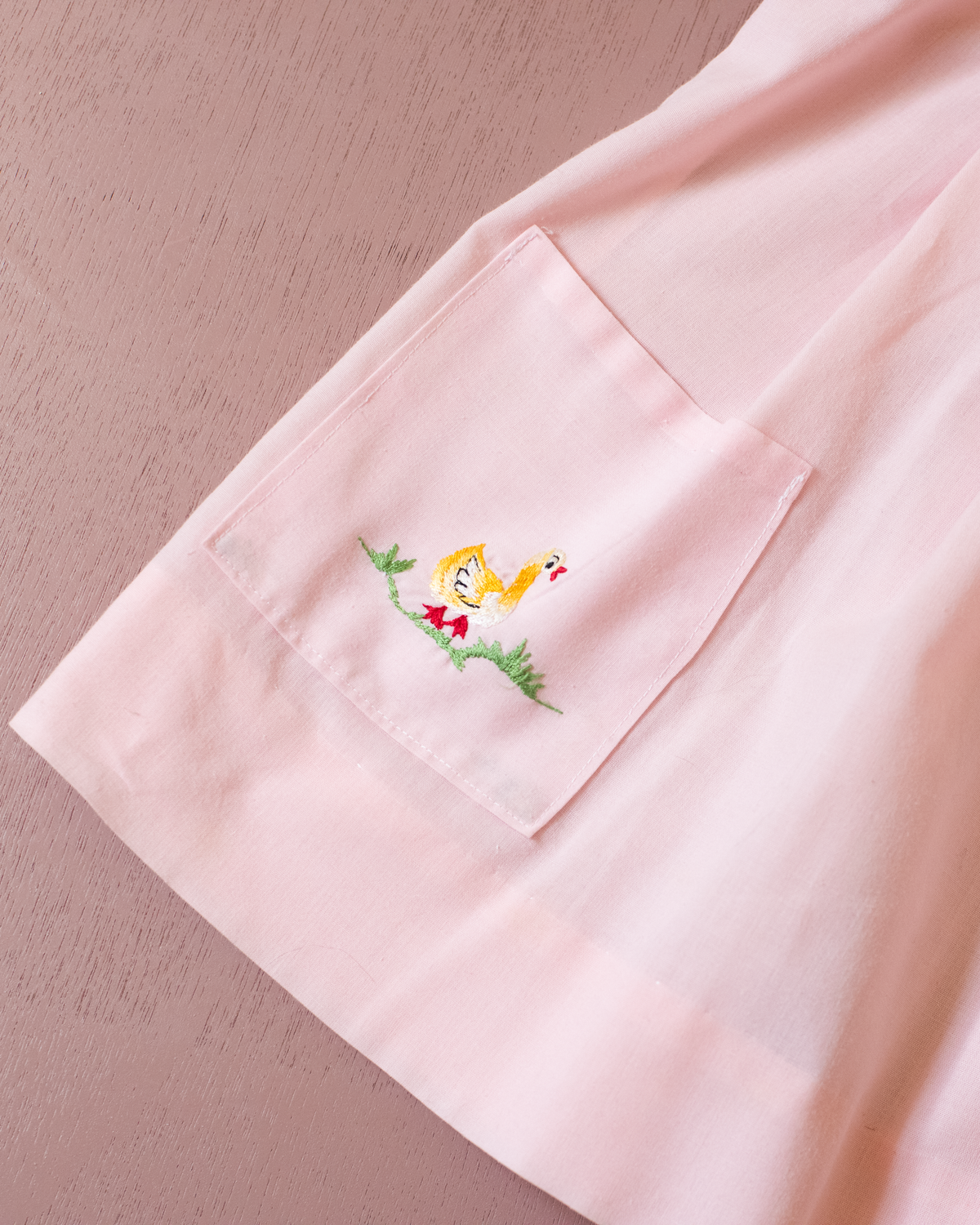 Pink dress with embroidered ducks and flowers | 18-24 months
