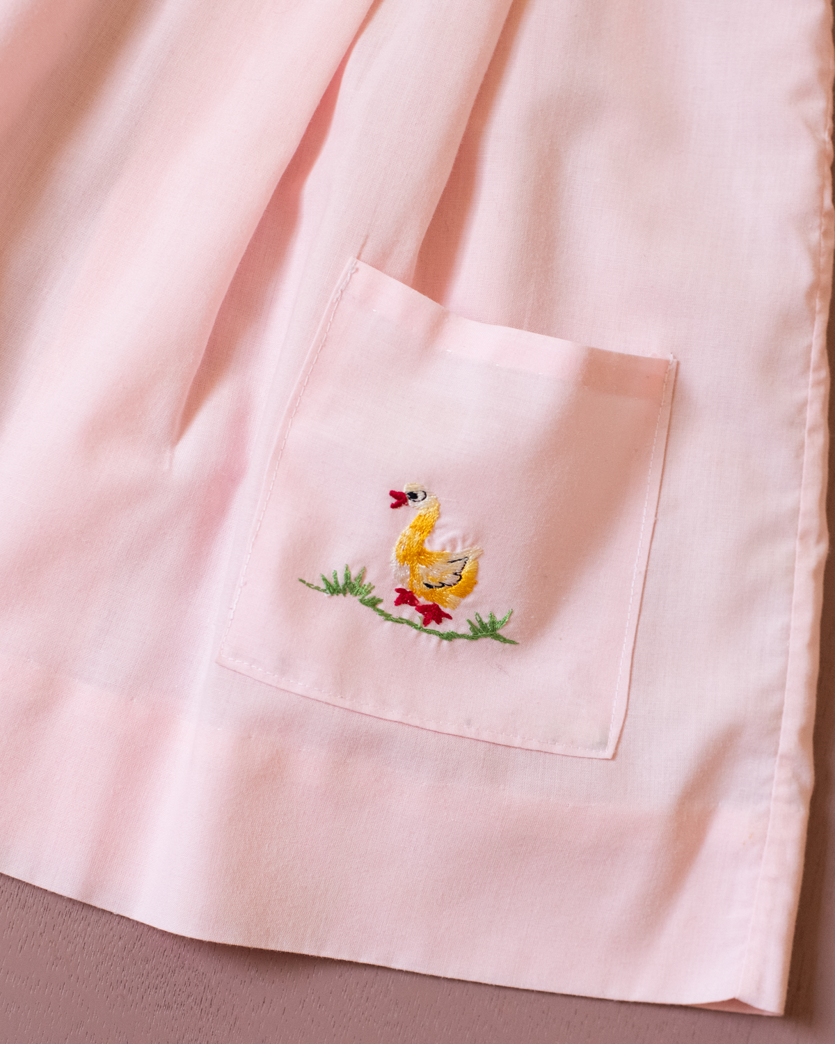 Pink dress with embroidered ducks and flowers | 18-24 months