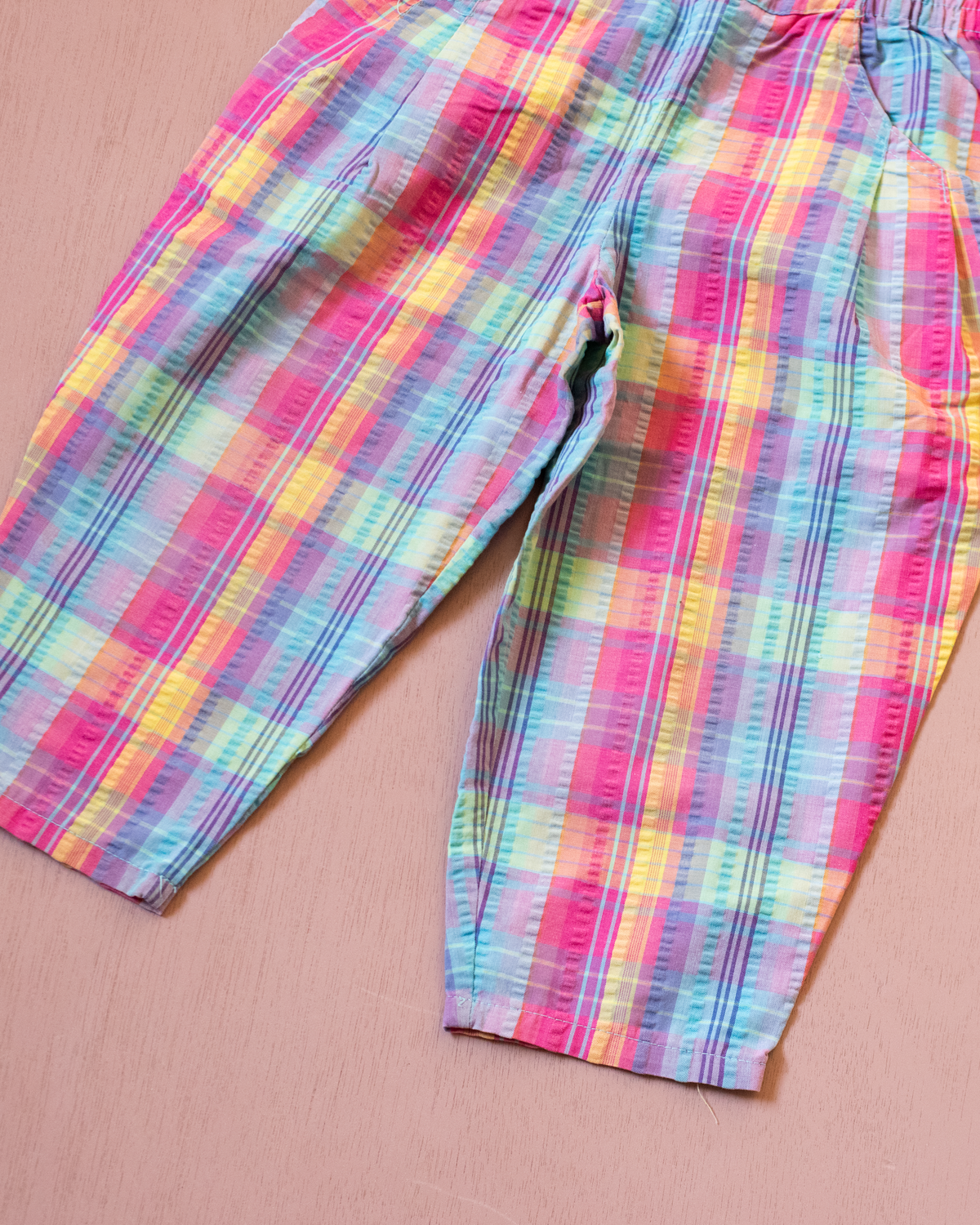 Plaid wide pants with rafting patch | 18-24 months