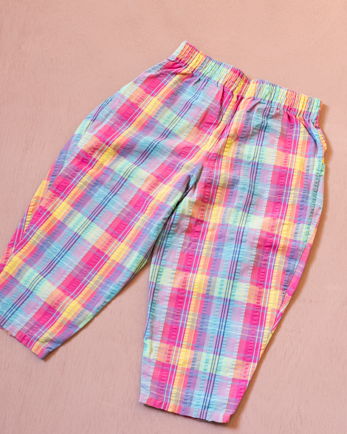 Plaid wide pants with rafting patch | 18-24 months