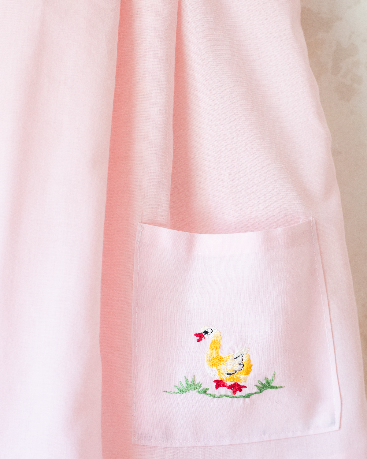 Pink dress with embroidered ducks and flowers | 18-24 months