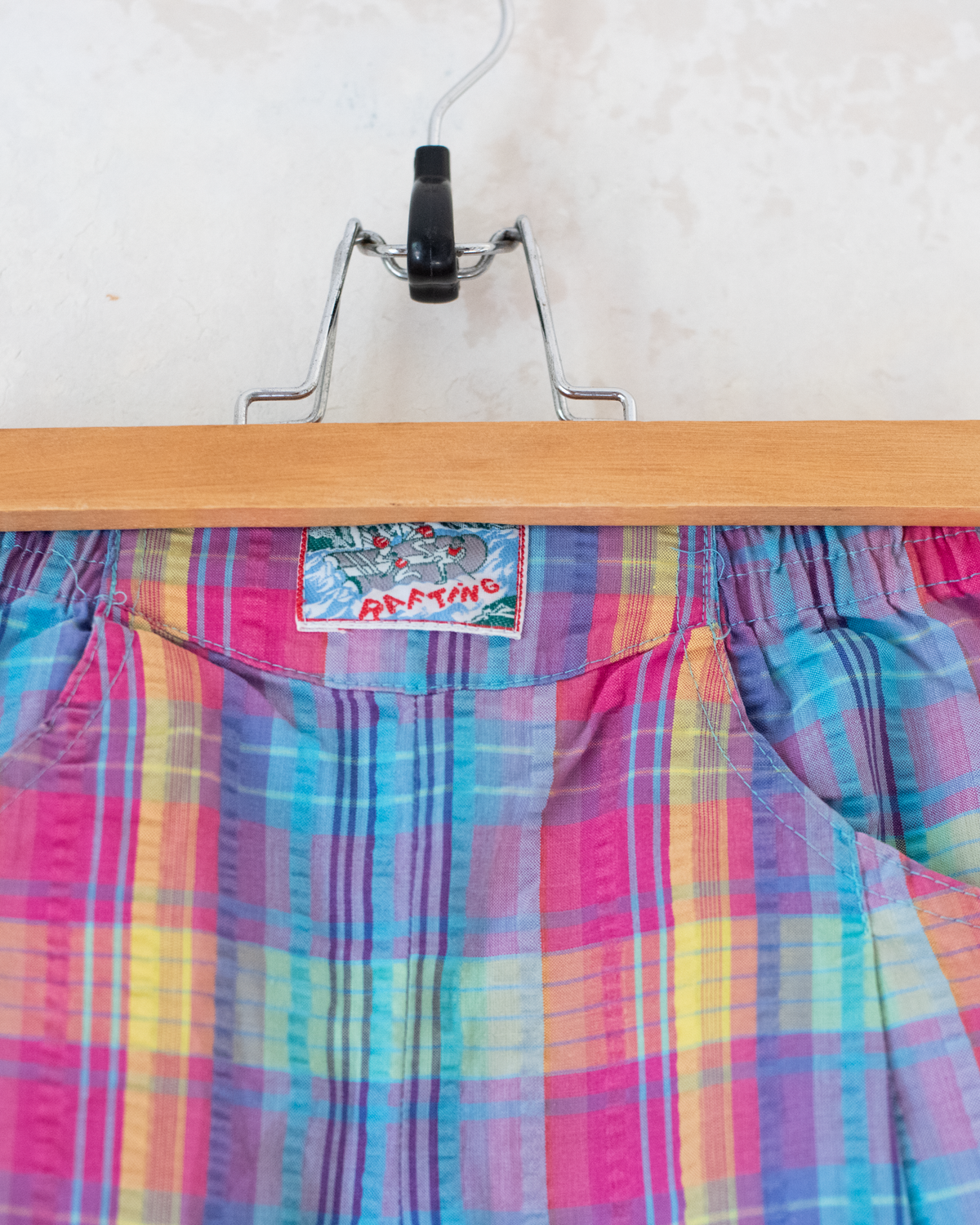 Plaid wide pants with rafting patch | 18-24 months
