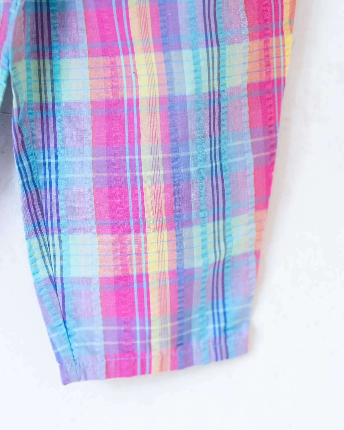 Plaid wide pants with rafting patch | 18-24 months