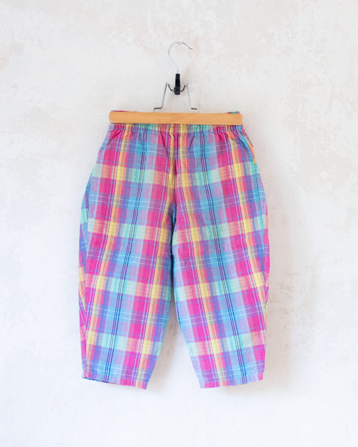 Plaid wide pants with rafting patch | 18-24 months