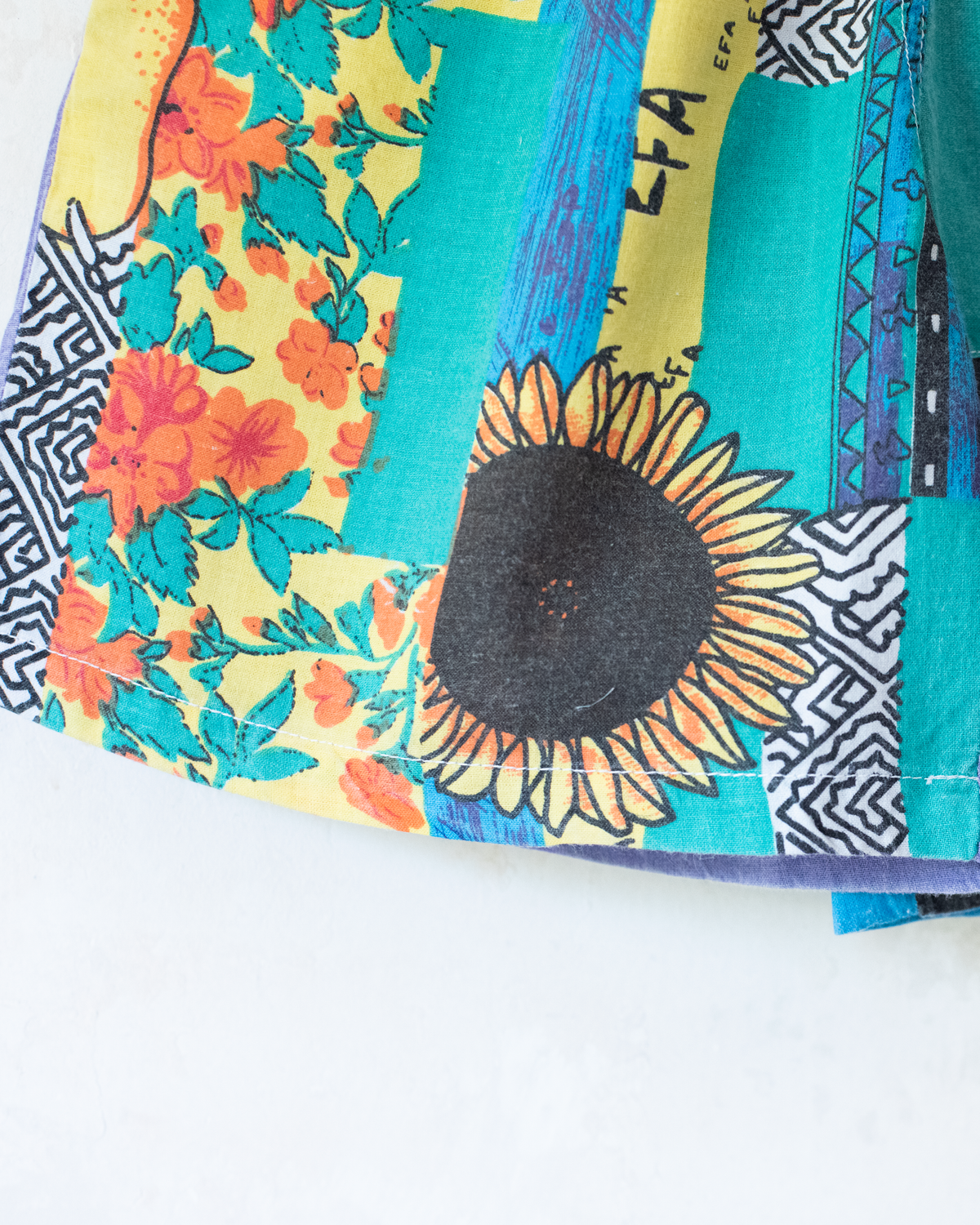 Colorful Sunflower Pants | French Deadstock from the Eighties | 8-9 Years