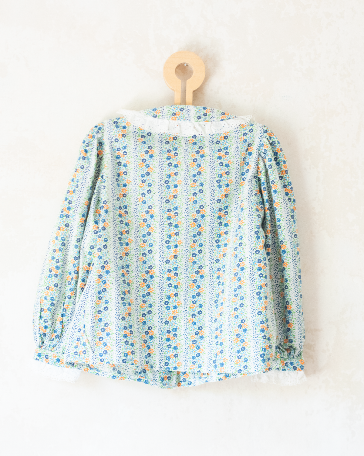 Long floral shirt with white lace | 5-6 years