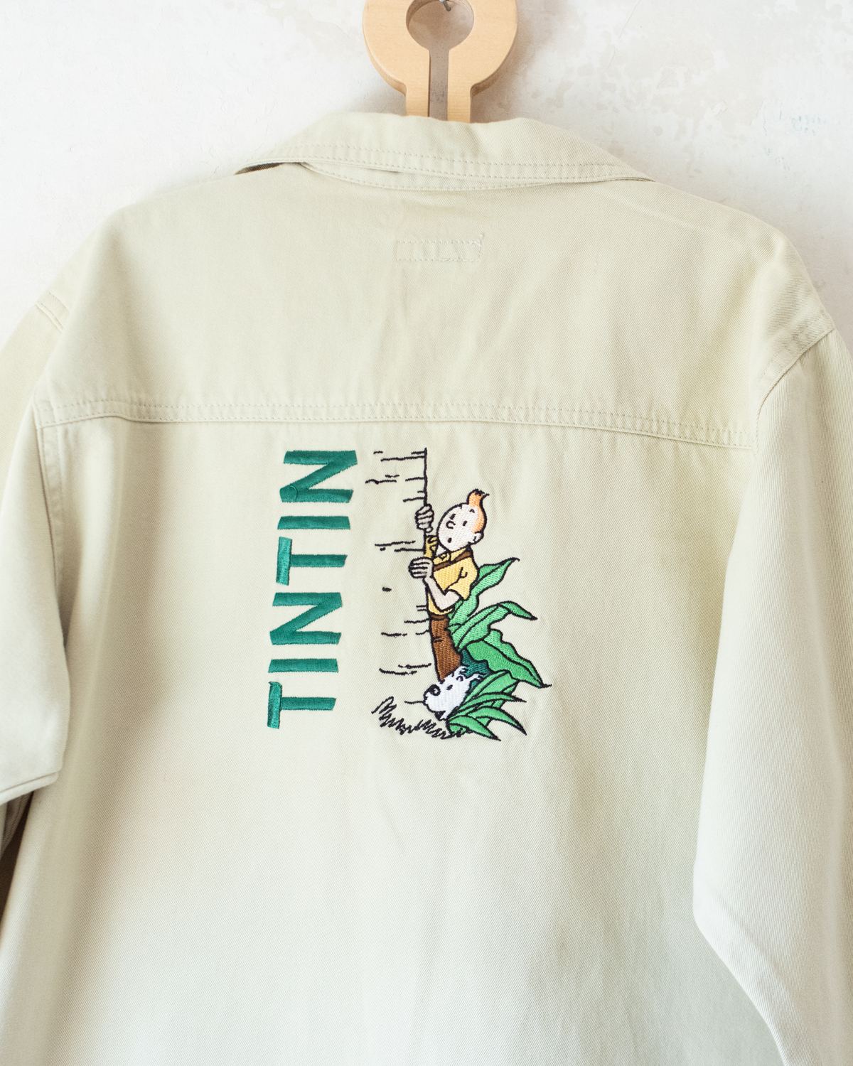 Light khaki jacket with Tintin embroidery | 7-8 years