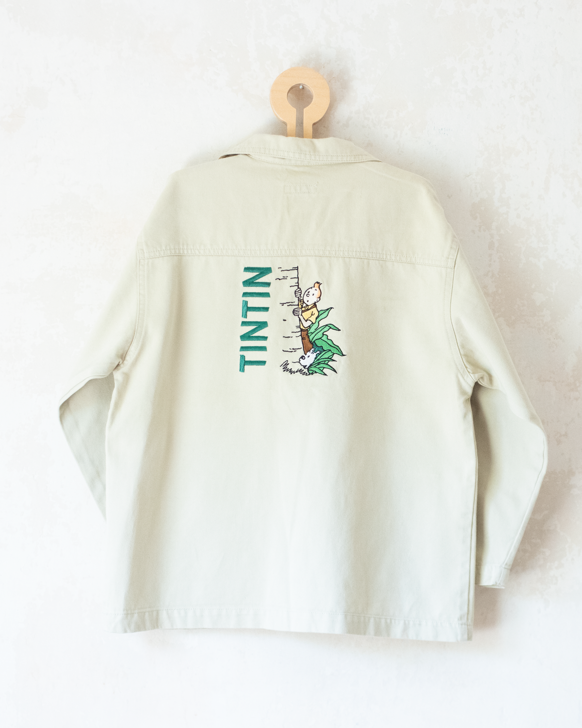 Light khaki jacket with Tintin embroidery | 7-8 years