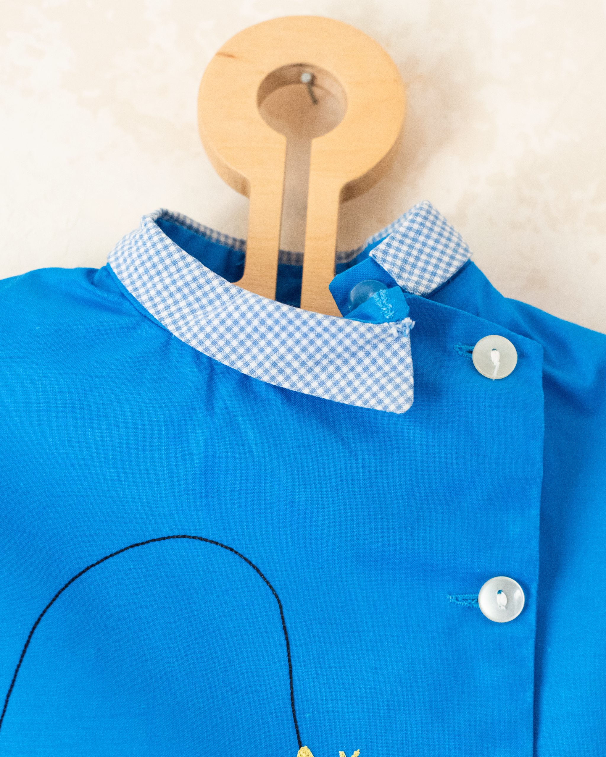 חולצה מכופתרת עם רקמת דובי וחכת דיג | דד סטוק צרפתי | 2-3 שנים