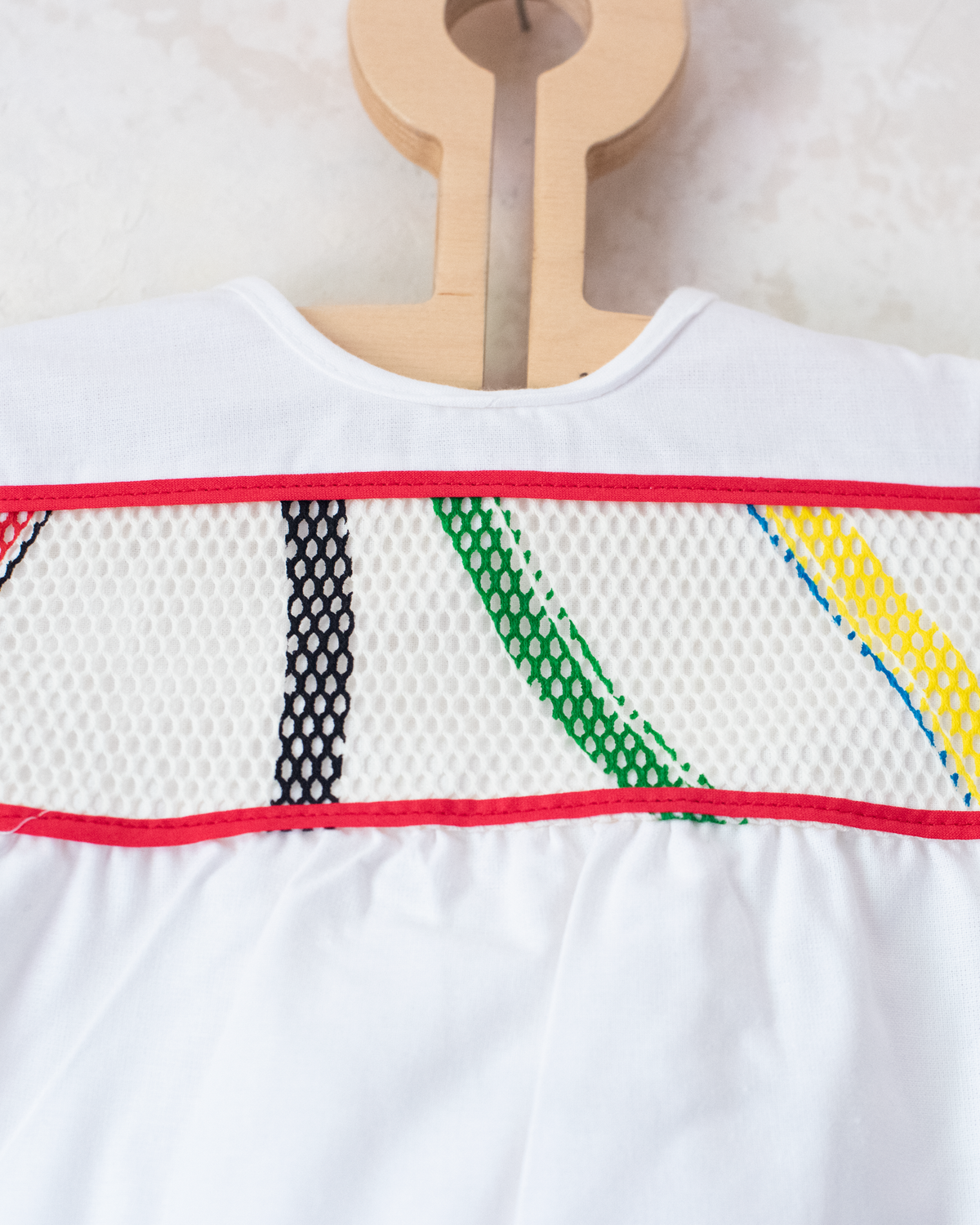 White dress with a child in a sailboat | French deadstock from the 80s | 9-12 months