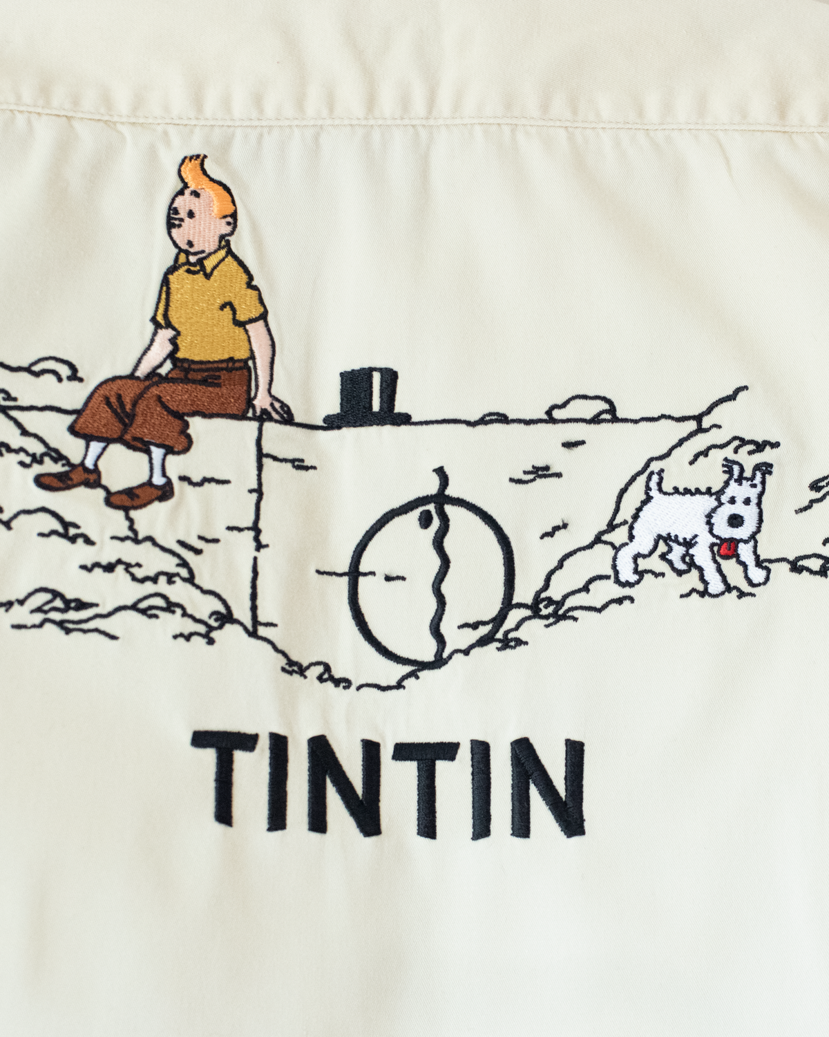 Light khaki Tintin embroidered shirt | 18-24 months