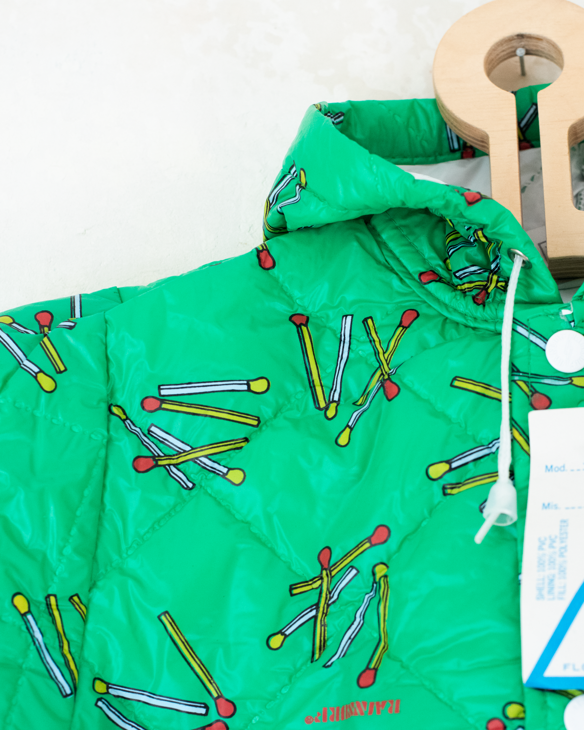 Green raincoat with matches | 6-7 years 