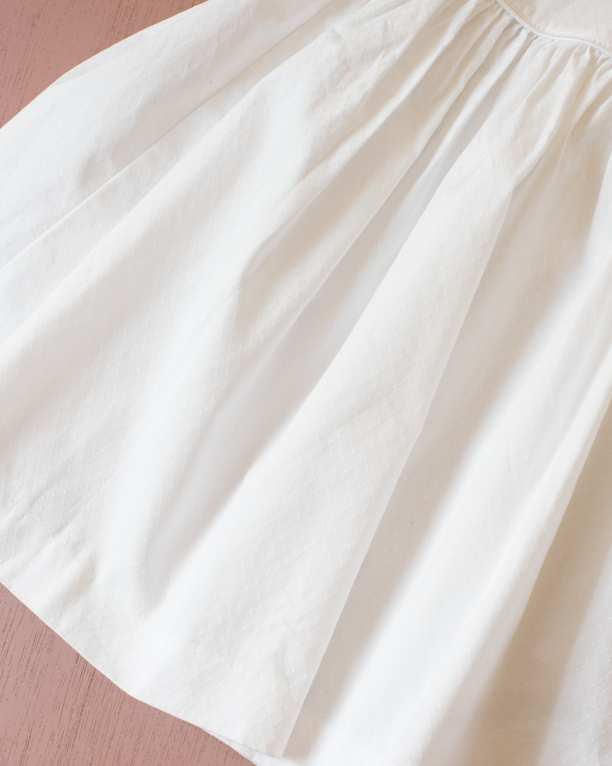 Yves Saint Laurent white dress with embroidered scallops | 12-18 months