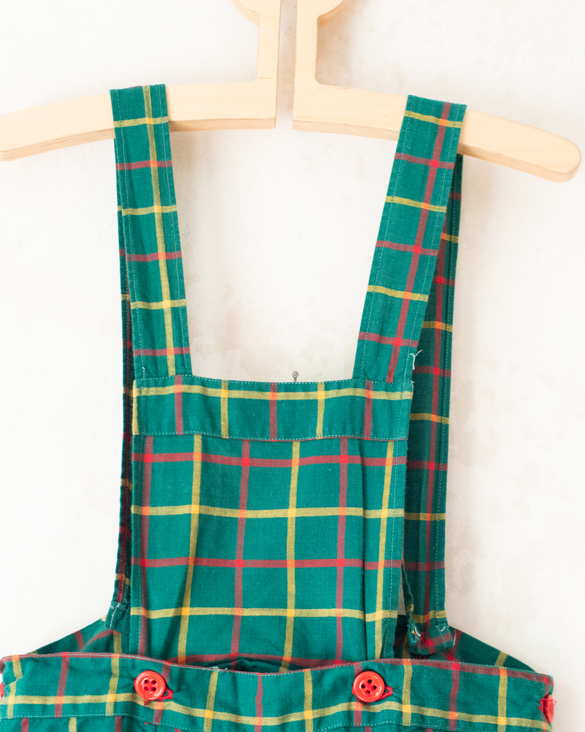 Checked green overalls from the seventies | 5-6 years