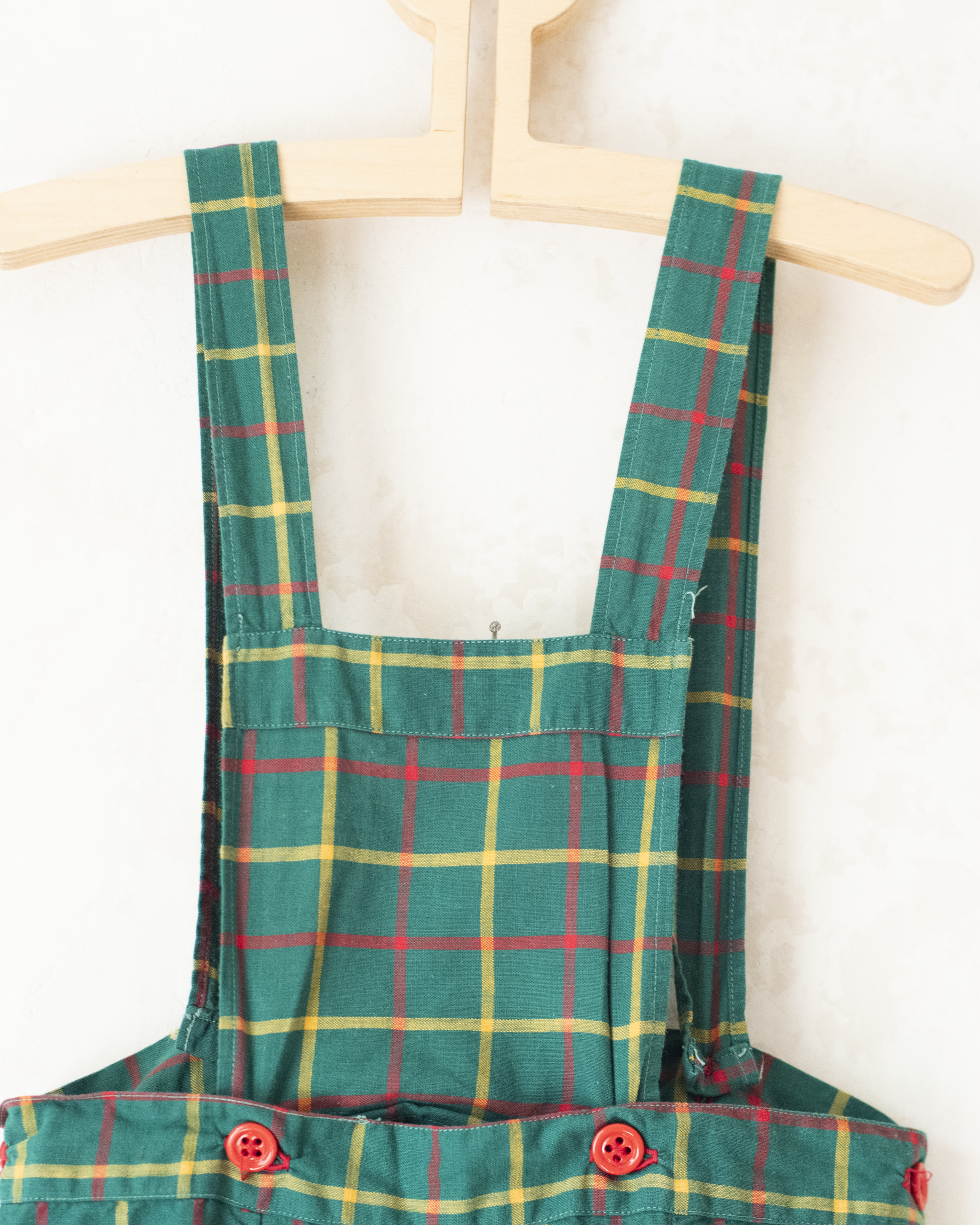 אוברול ירוק משובץ מהסבנטיז | 5-6 שנים