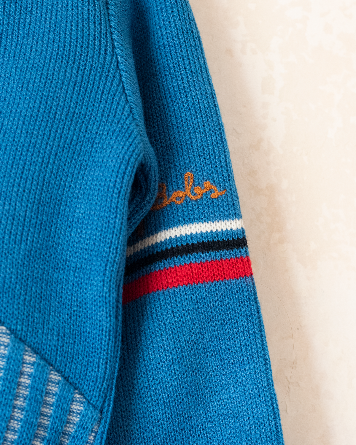 Blue knit with snow sled | Italian deadstock | 5-6 years