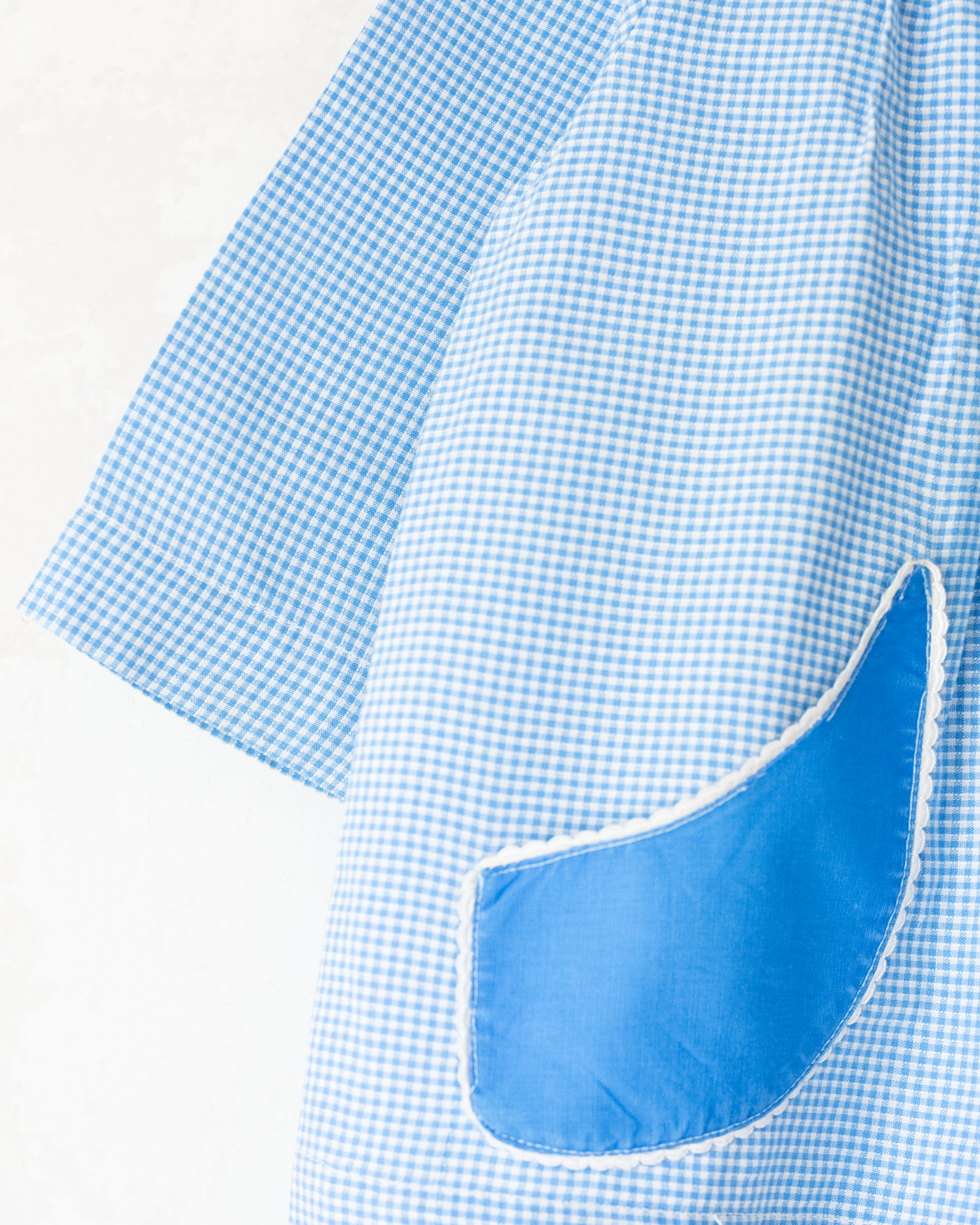 חולצה ארוכה משובצת עם ארנבים רקומים  | דד סטוק צרפתי מהסבנטיז | 3-4 שנים