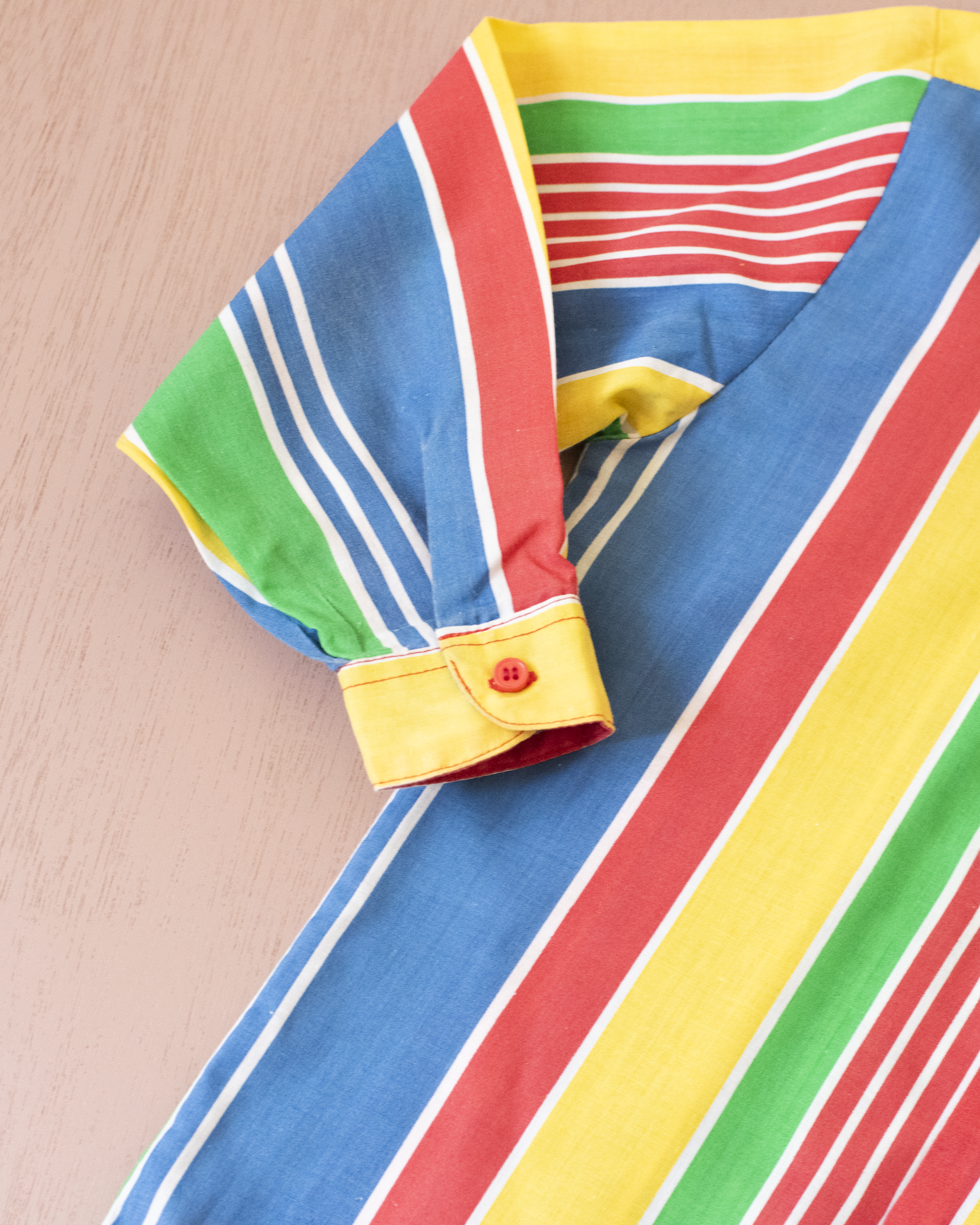 חולצה ארוכה מכופתרת עם פסים צבעוניים | דד סטוק איטלקי | 4-5 שנים