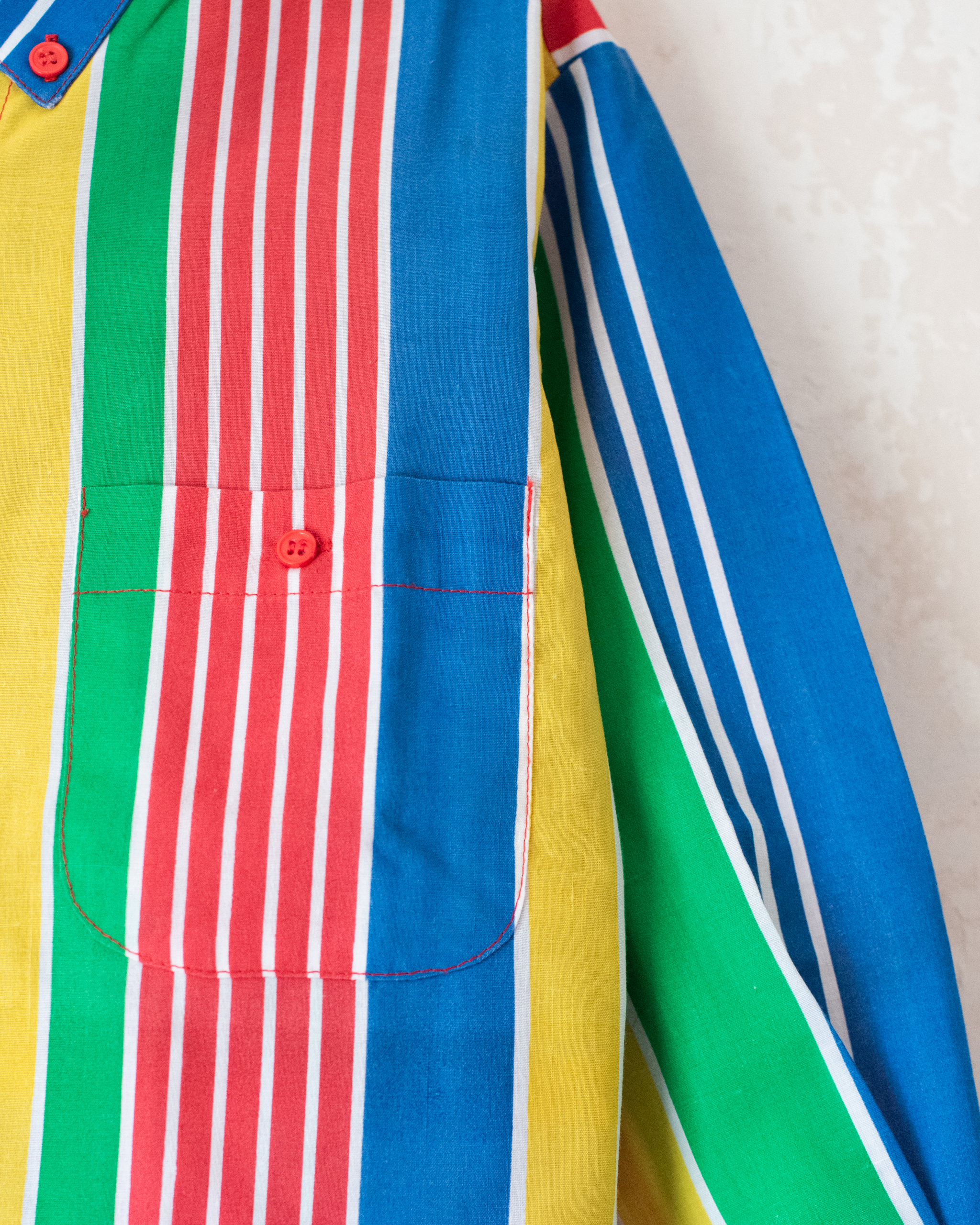 חולצה ארוכה מכופתרת עם פסים צבעוניים | דד סטוק איטלקי | 4-5 שנים