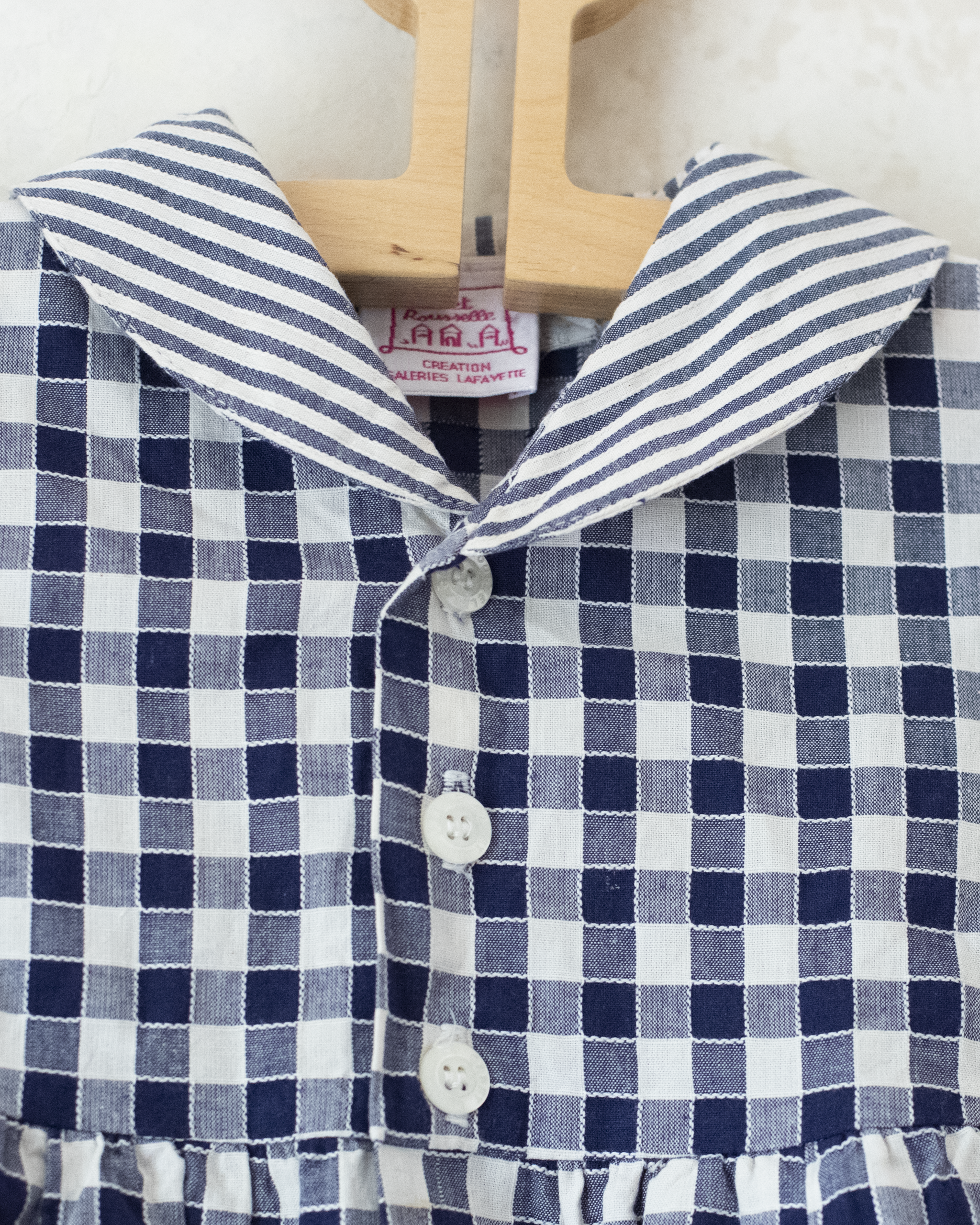 אוברול עם משבצות ופסים | 12-18 חודשים