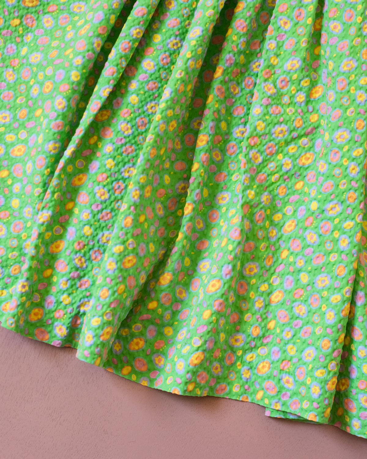 Green floral dress with ruffles and flower embroidery | 11-12 years
