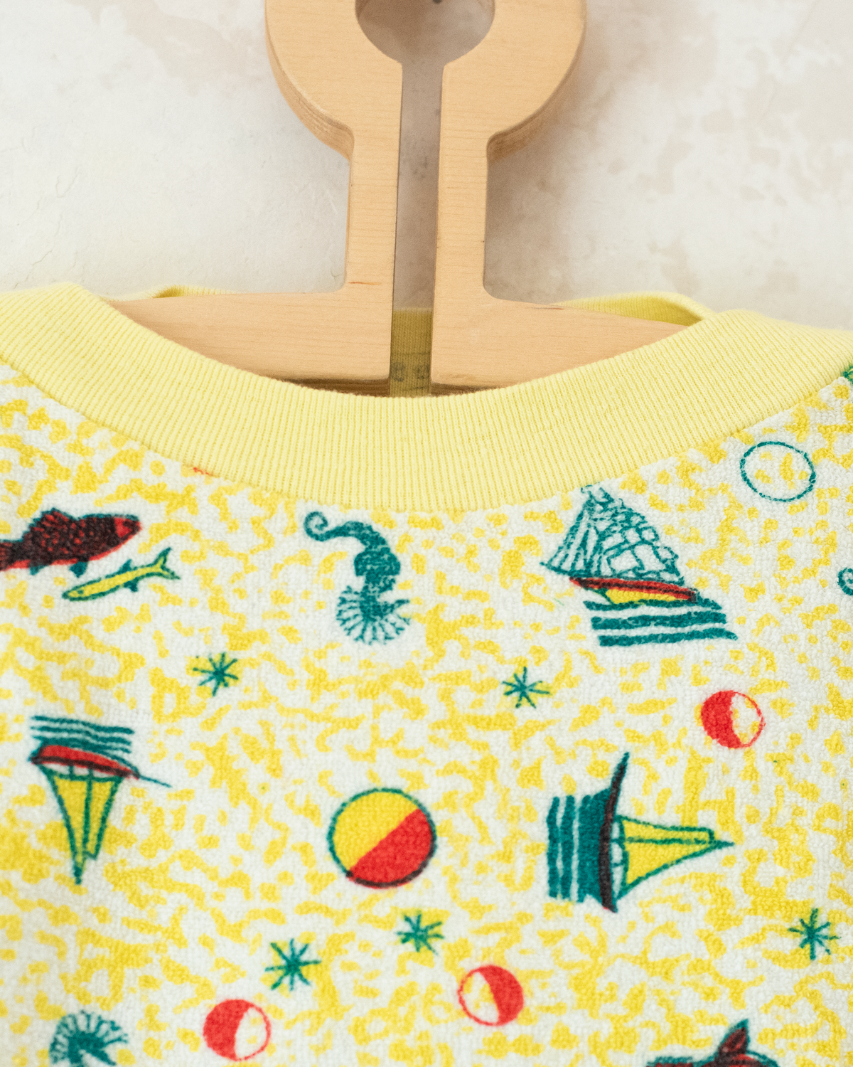Yellow toweling t-shirt with summer prints | 2-3 years