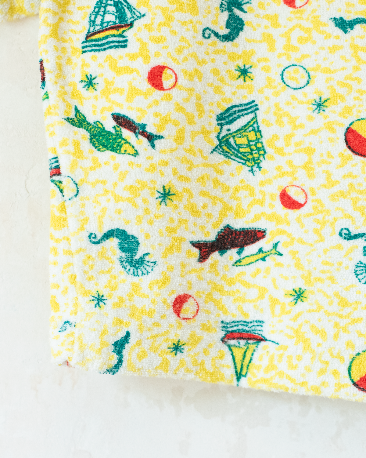 Yellow toweling t-shirt with summer prints | 2-3 years